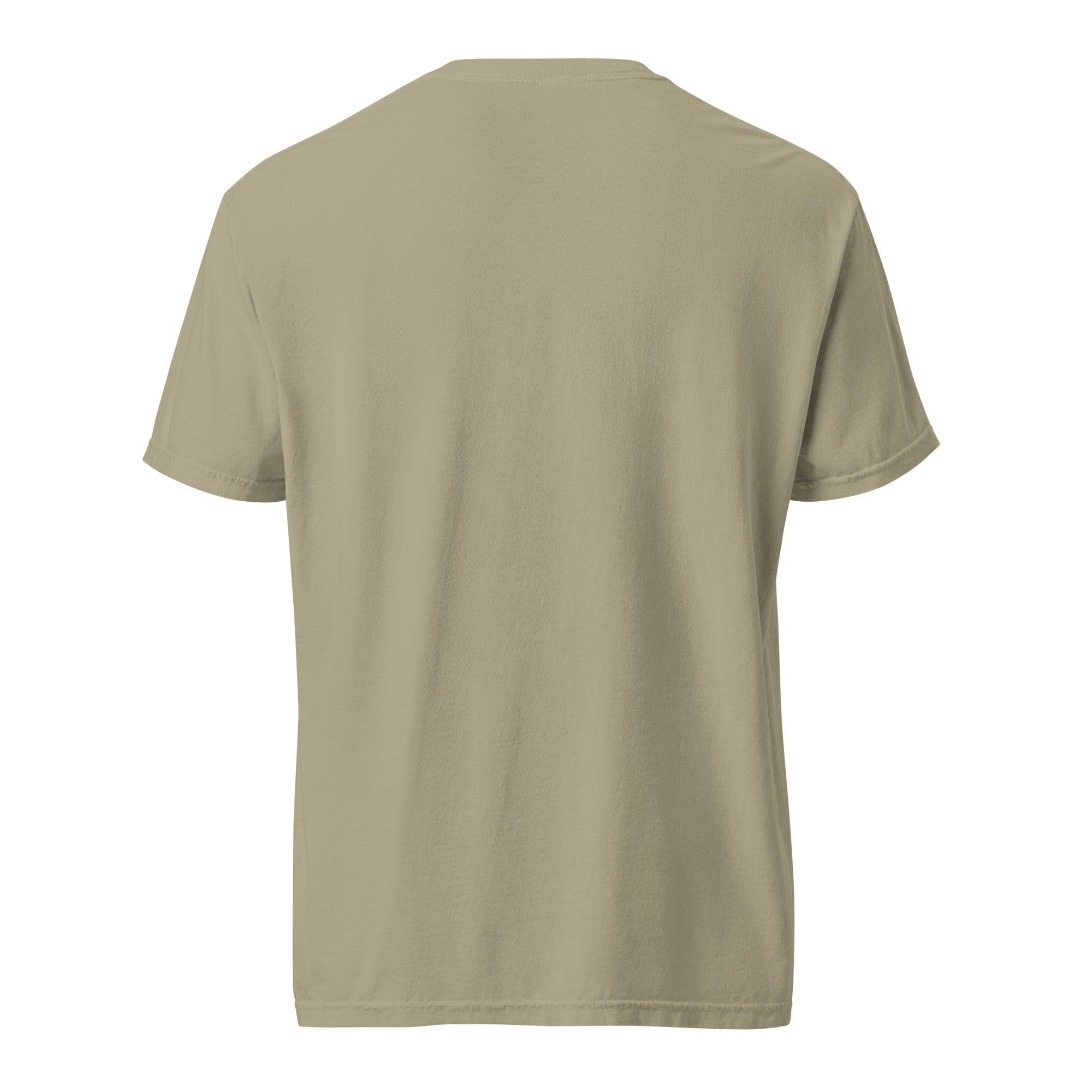 Image of One Way Bible verse shirt khaki back view — Entrusted to Him