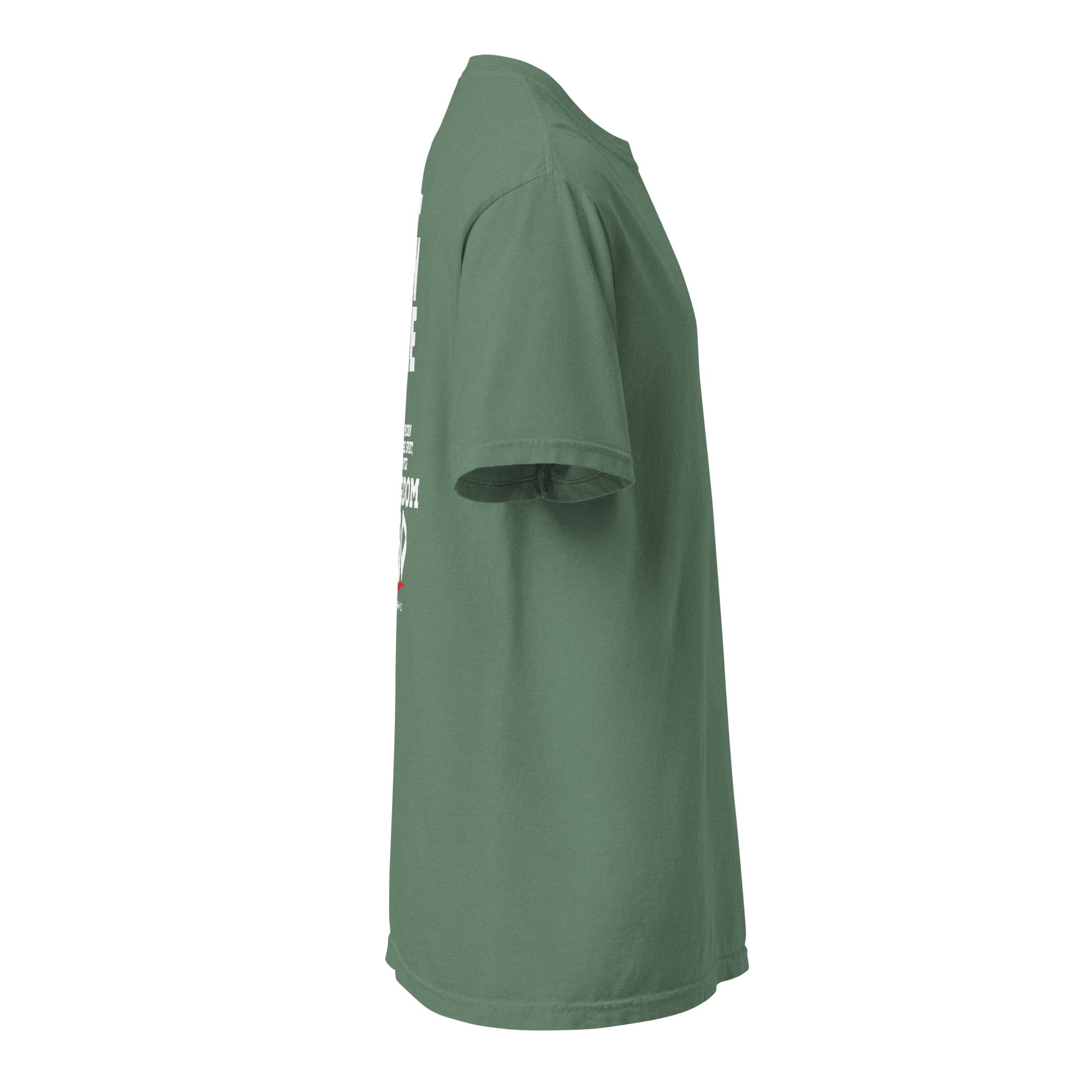 Image of Born Twice Jesus shirt light green right side view — Entrusted to Him