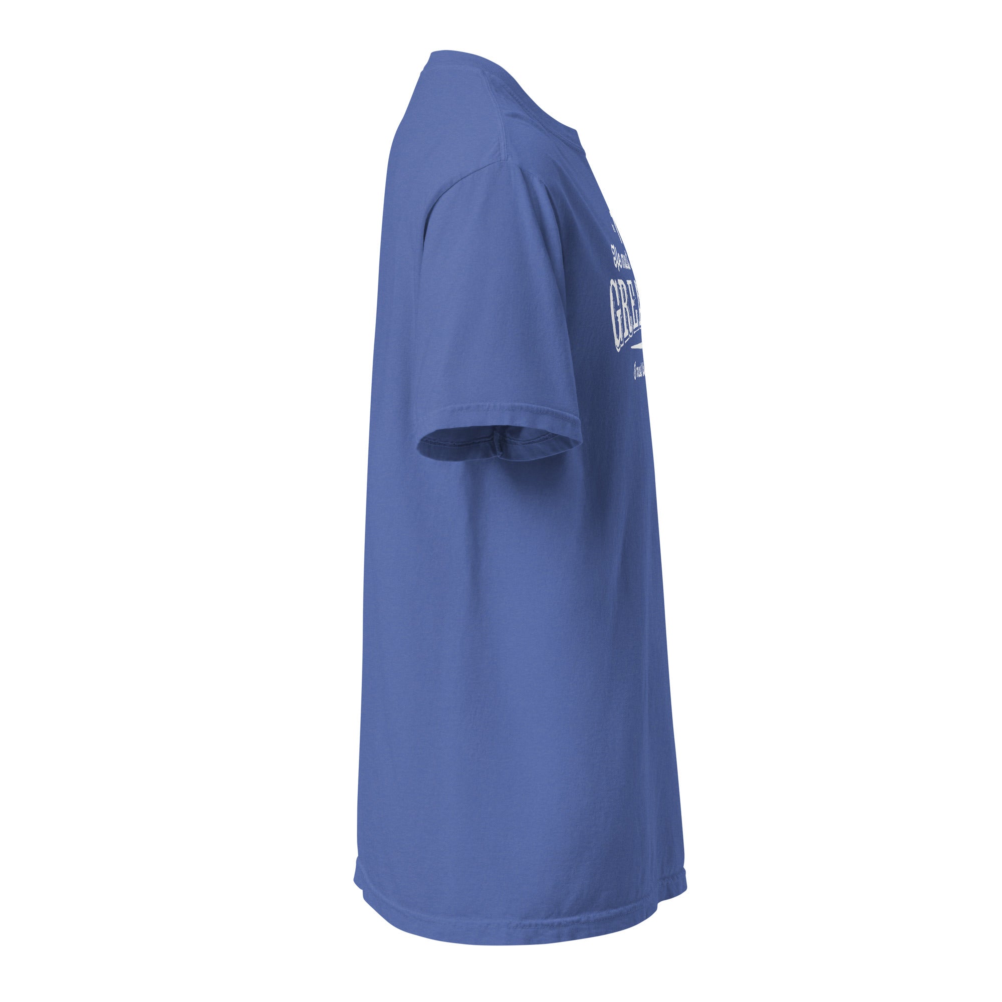 Image of He Must Become Greater Jesus t-shirt mystic blue right side view — Entrusted to Him