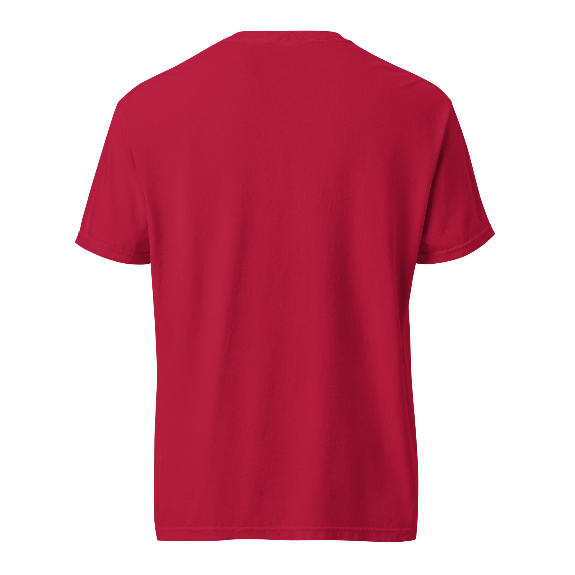 Image of He Must Become Greater Christian t-shirt red back view — Entrusted to Him