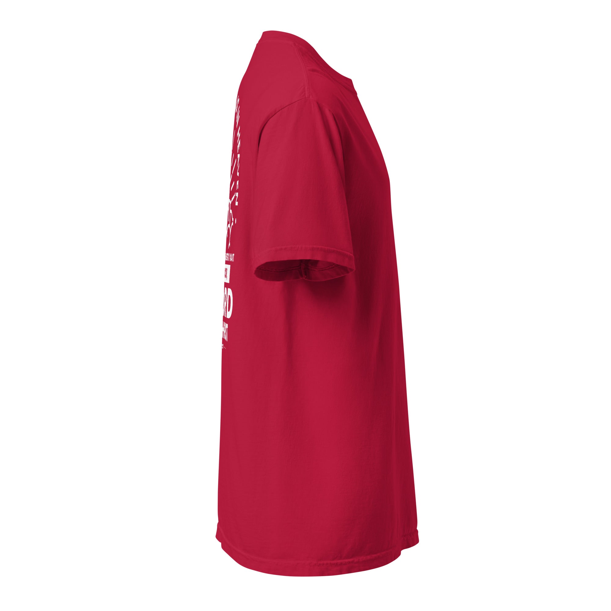 Image of Citizen of Heaven Christian graphic tee red right side view — Entrusted to Him