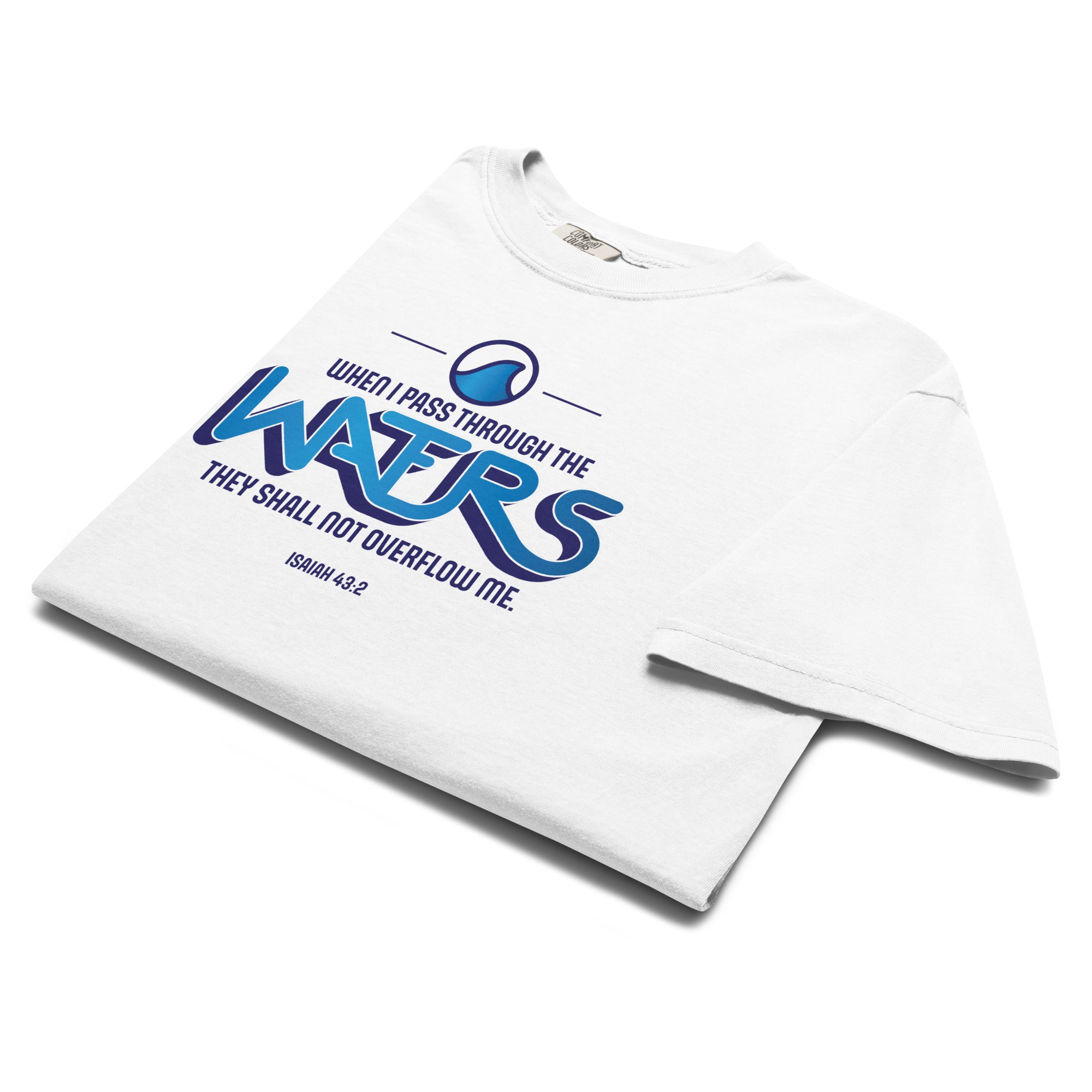 Image of Waters Bible verse shirt Christian apparel white front alternate view — Entrusted to Him