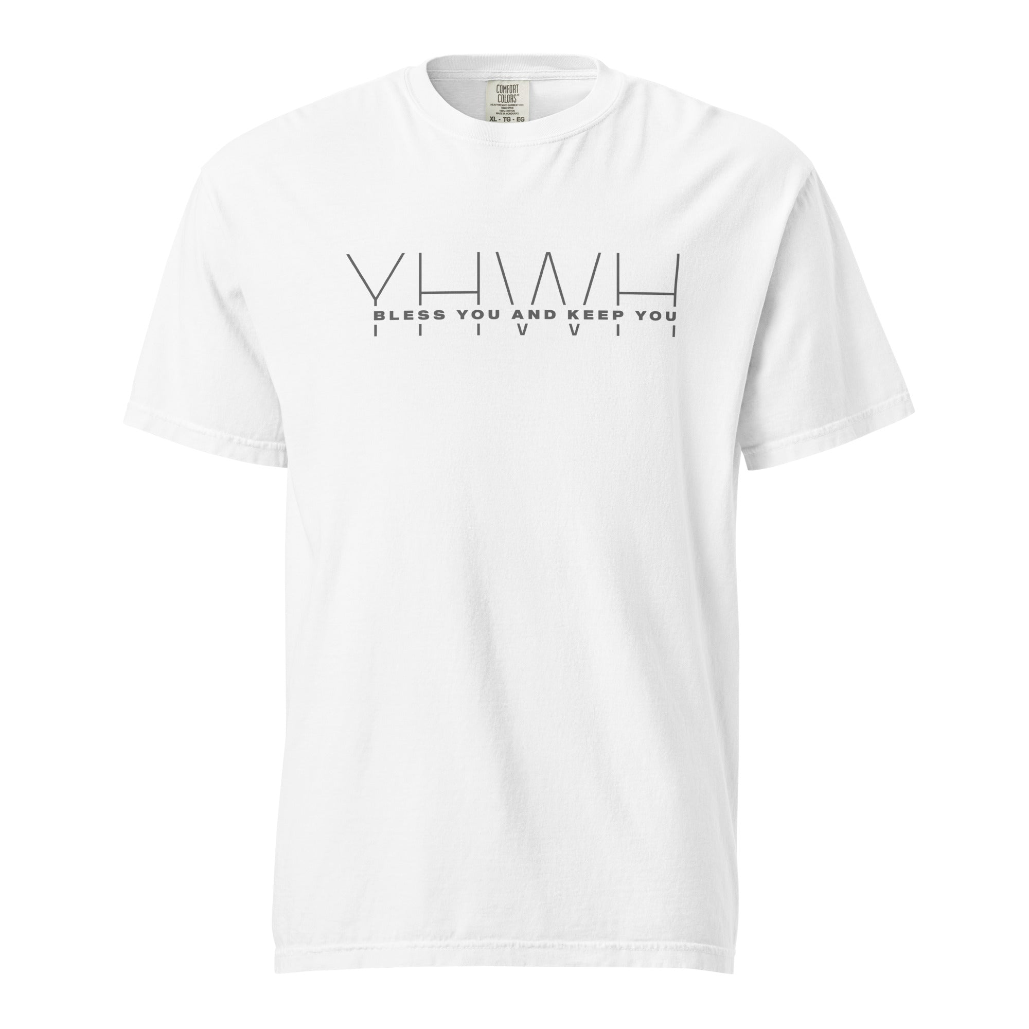 Image of YHWH Jesus shirt Christian clothing white front view — Entrusted to Him