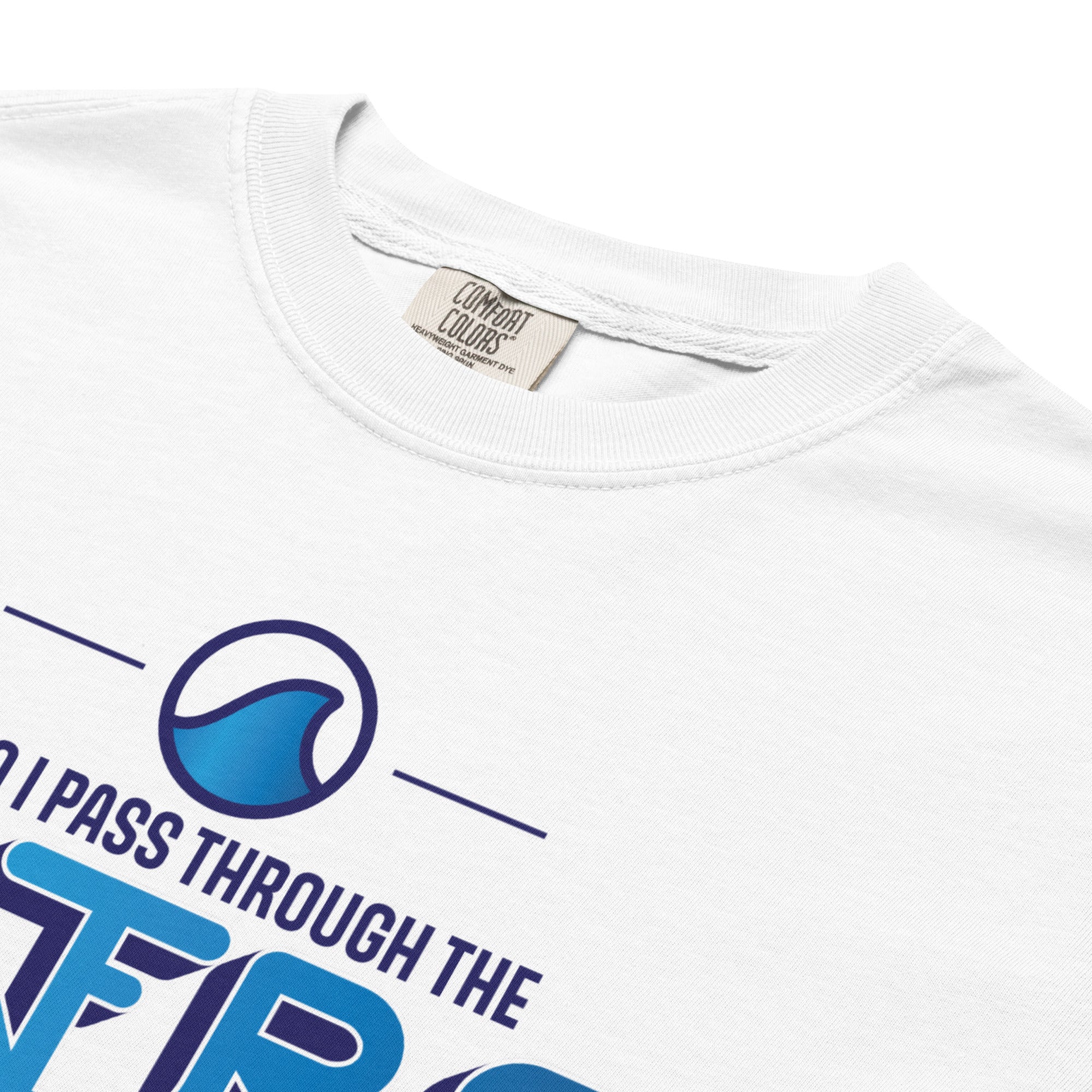 Image of Waters Christian graphic tee white close-up detail — Entrusted to Him