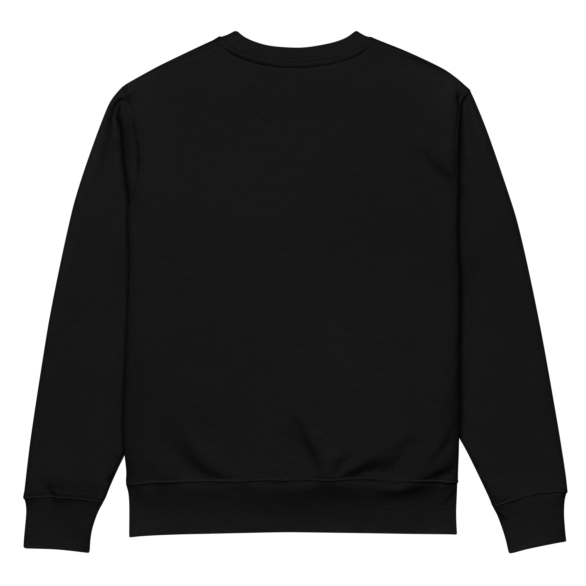 Image of One Way embroidered sweatshirt in black, plain back view