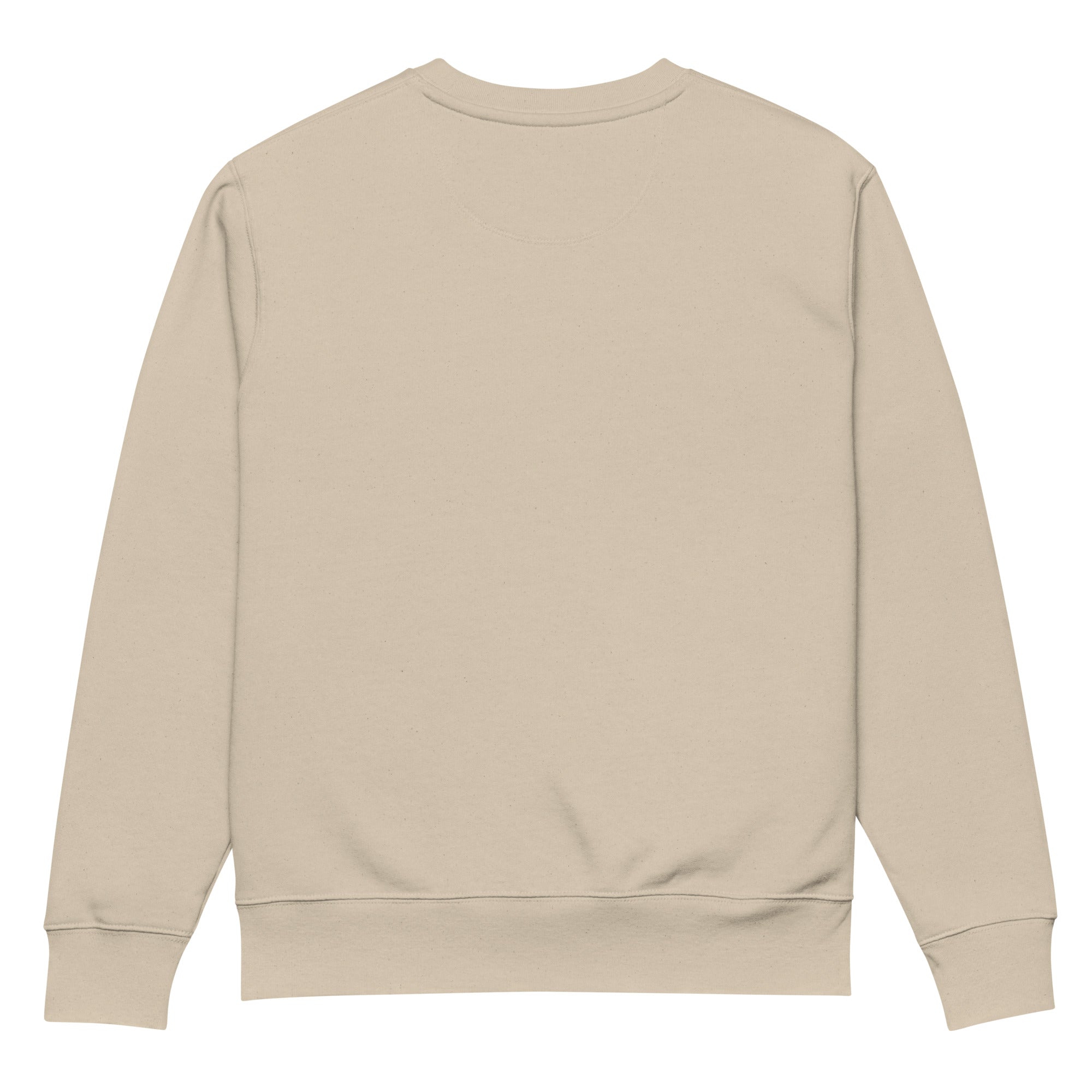 Image of One Way embroidered sweatshirt in desert dust, plain back view