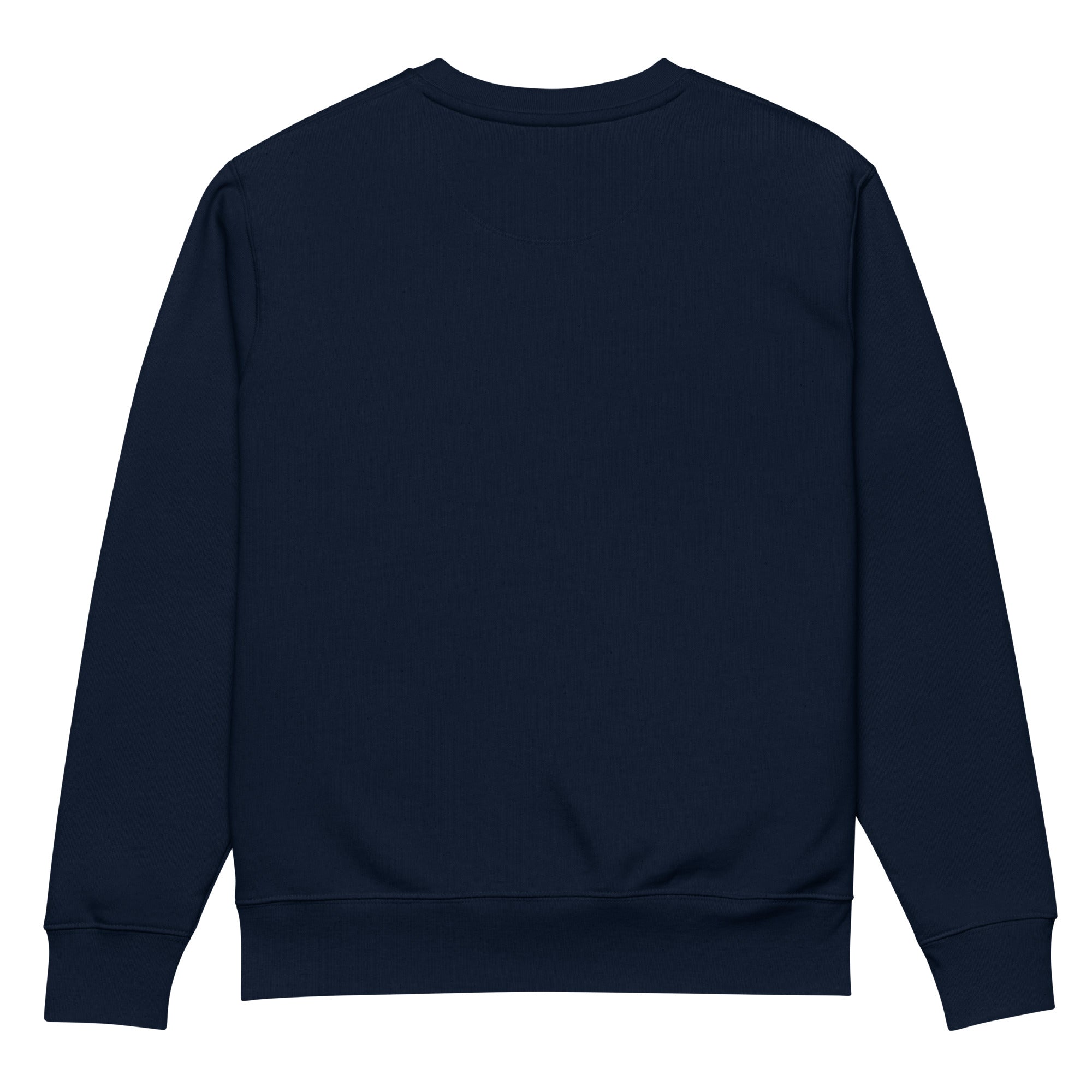 Image of One Way embroidered sweatshirt in French navy, plain back view