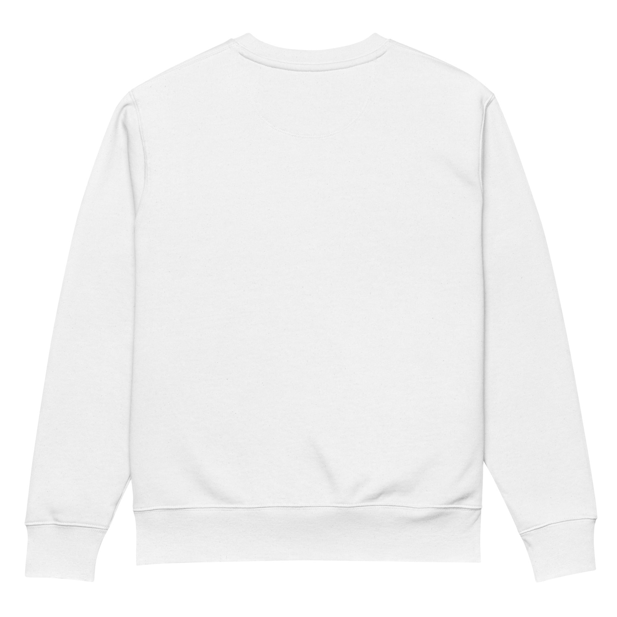 Image of One Way embroidered sweatshirt in white, plain back view