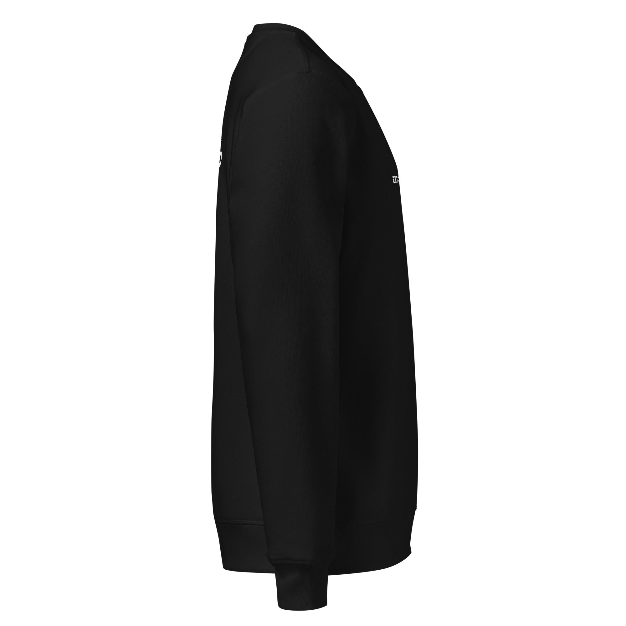Image of Entrusted scripture sweatshirt black right side view — Entrusted to Him