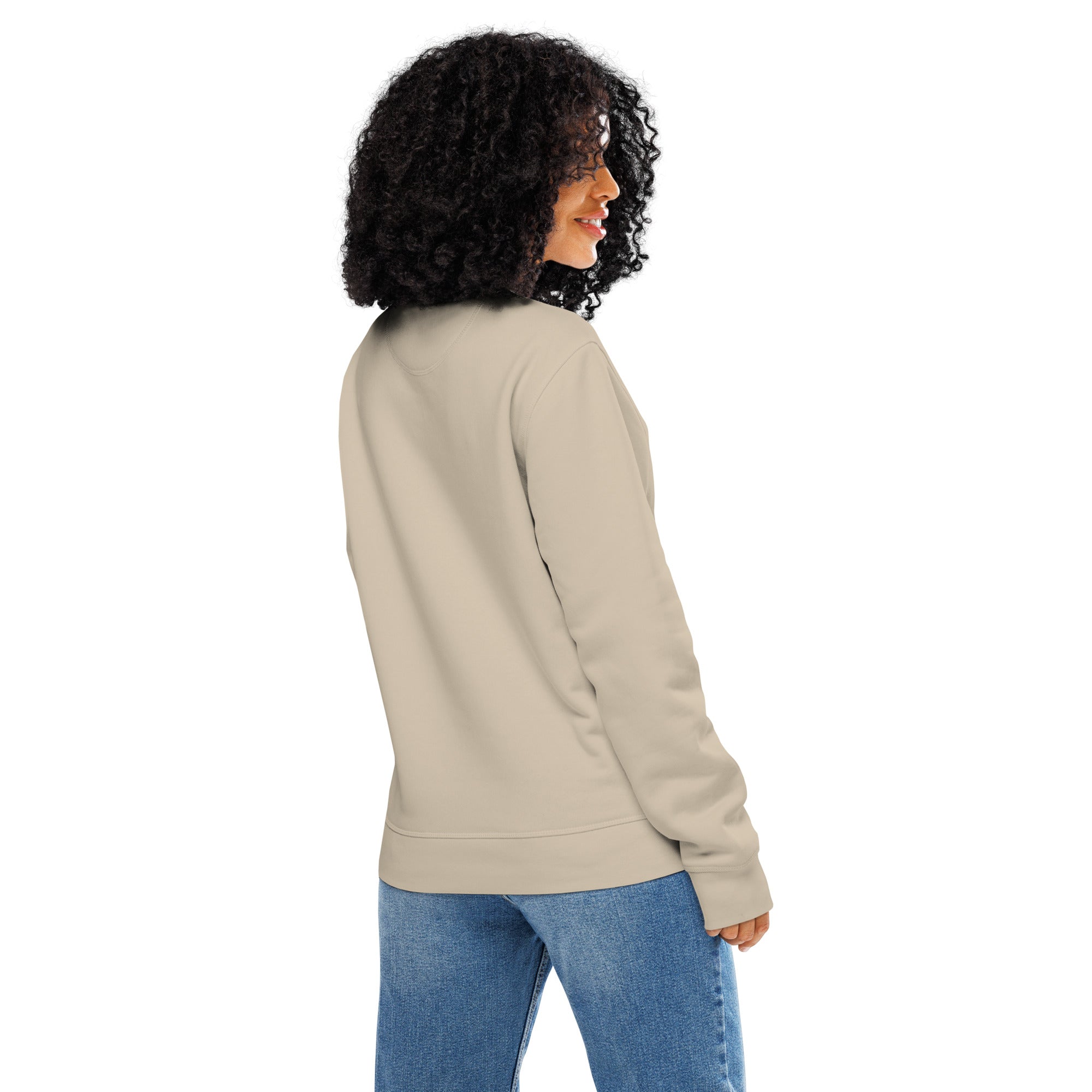 Image of My Savior Christian sweatshirt desert dust back view — Entrusted to Him