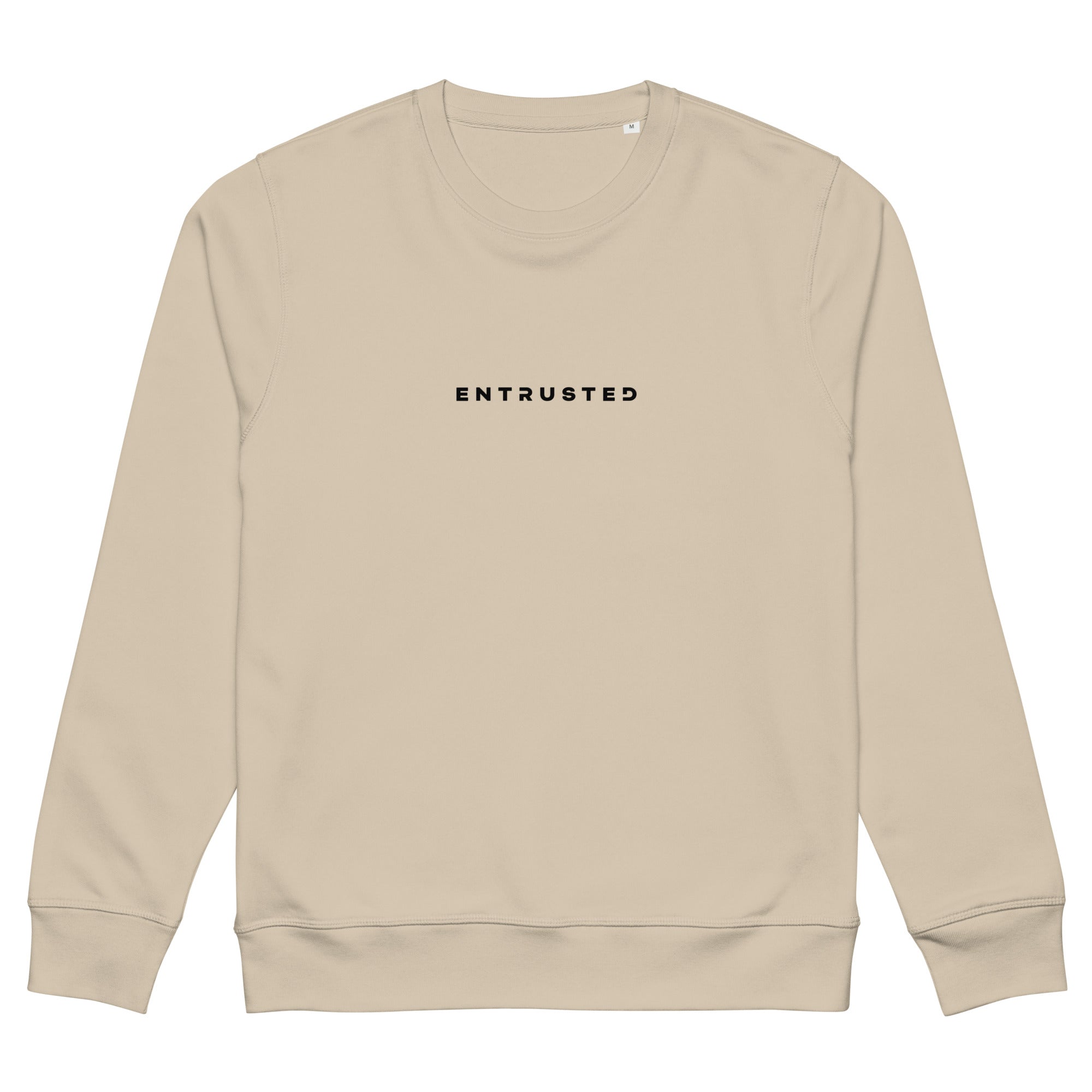 Image of Entrusted Christian sweatshirt desert dust front view — Entrusted to Him