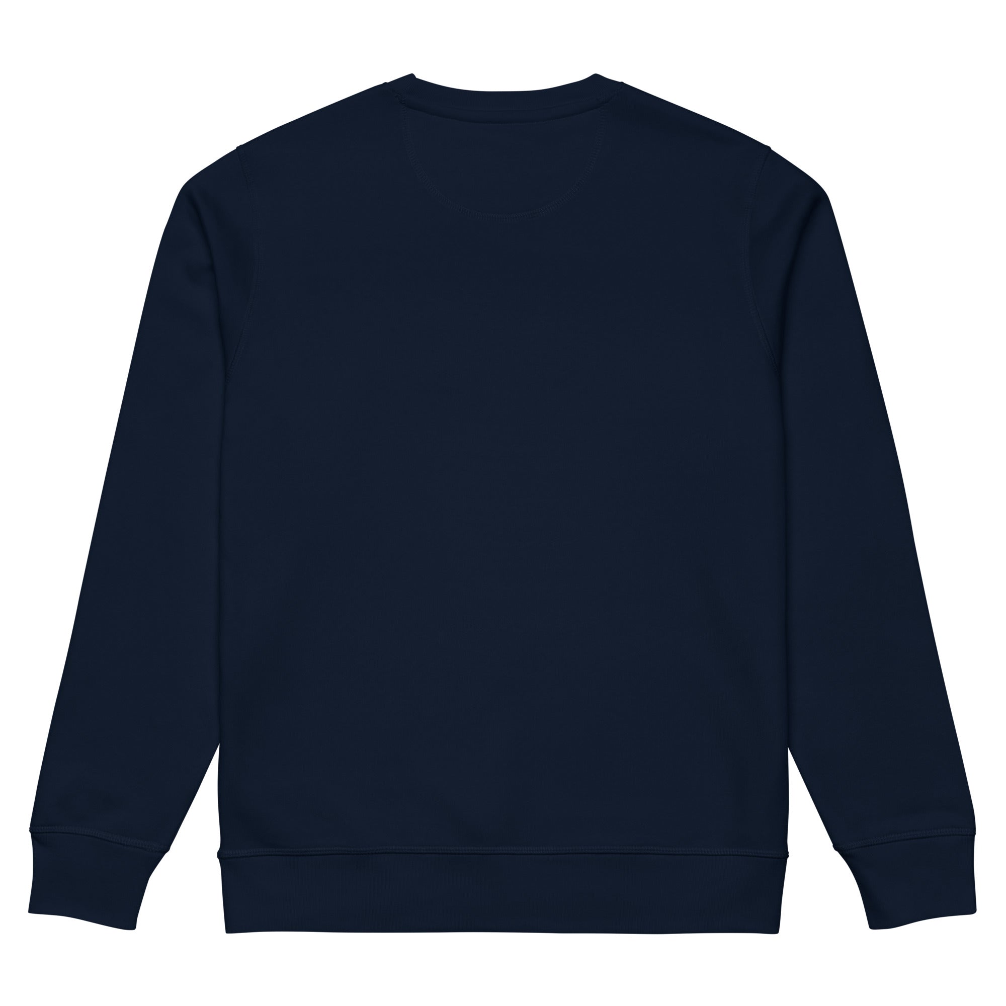 Image of Grace Abounds Christian sweatshirt french navy back view — Entrusted to Him