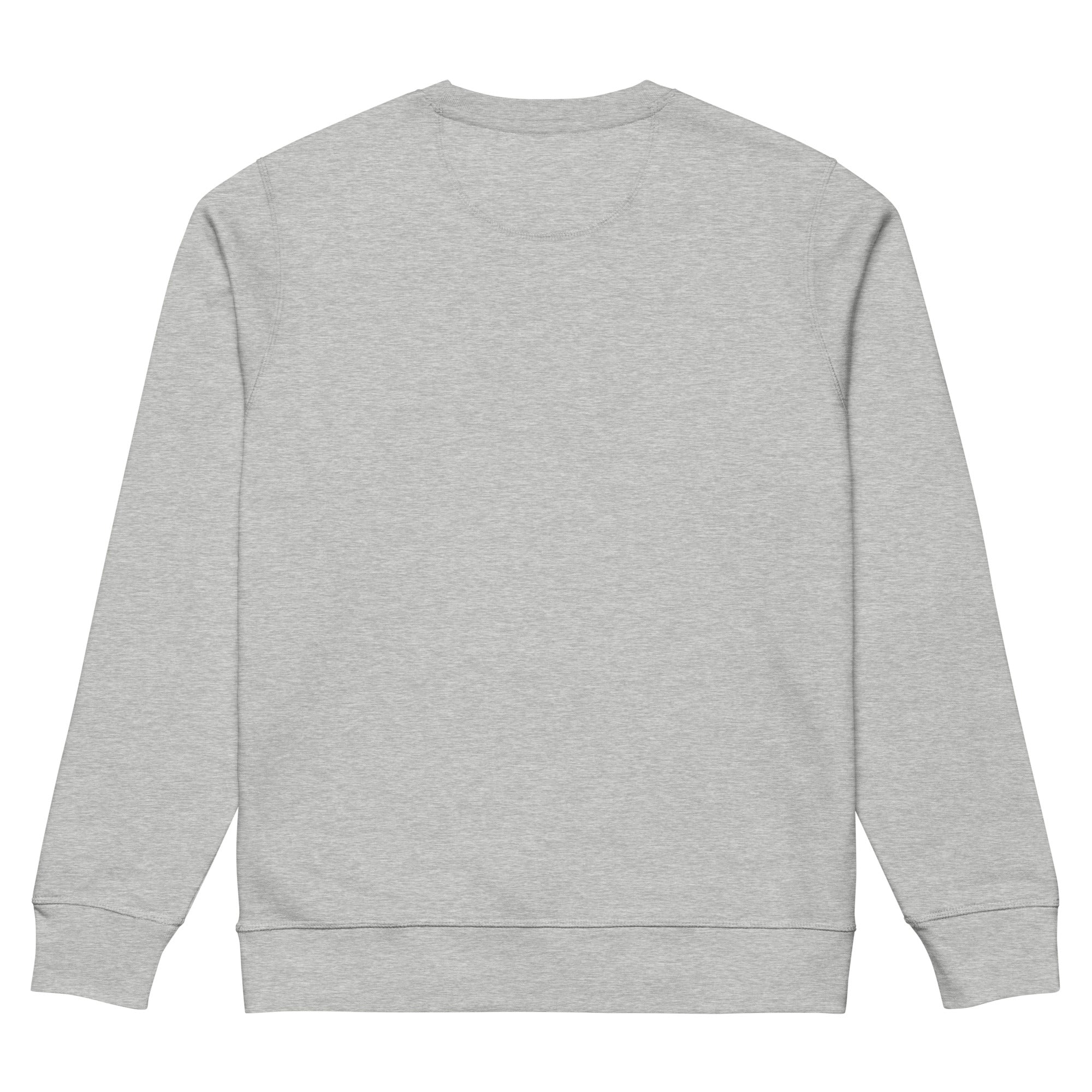 Image of Grace Abounds Christian sweatshirt heather grey back view — Entrusted to Him