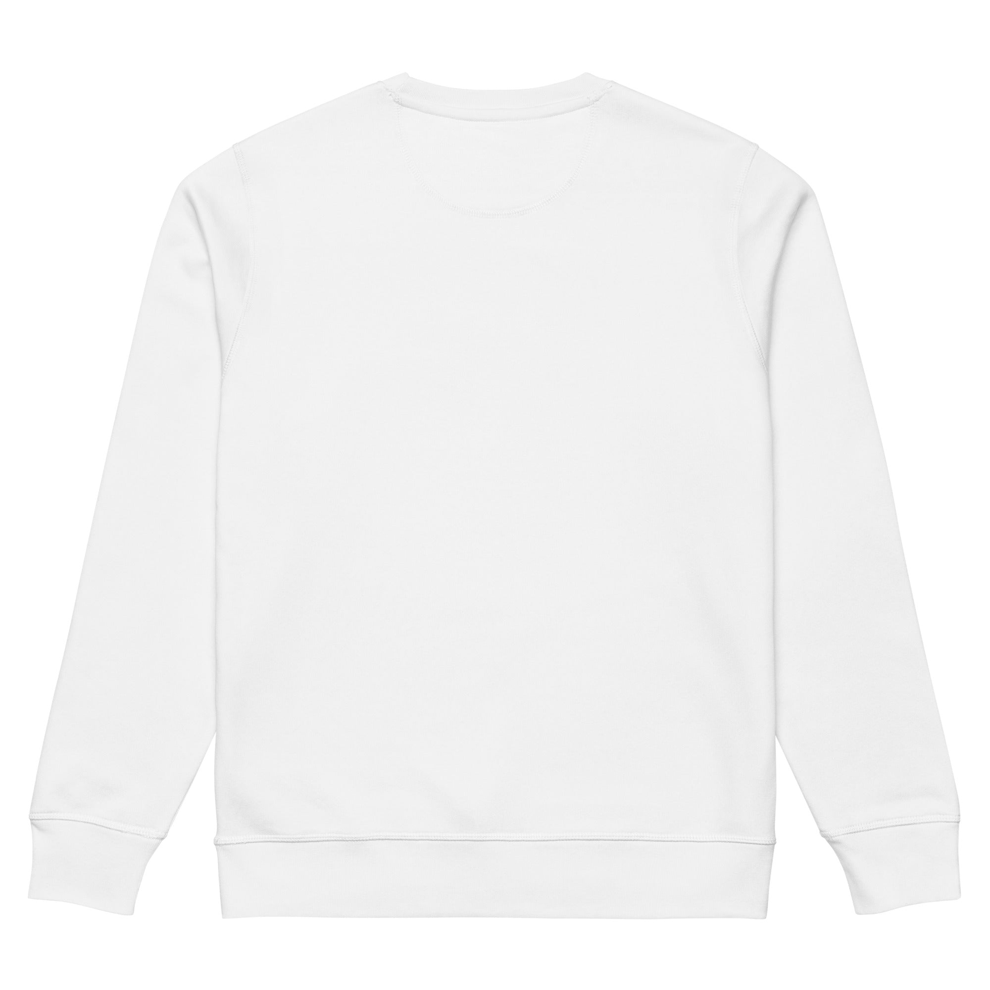 Image of Grace Abounds organic Christian sweatshirt white back view — Entrusted to Him