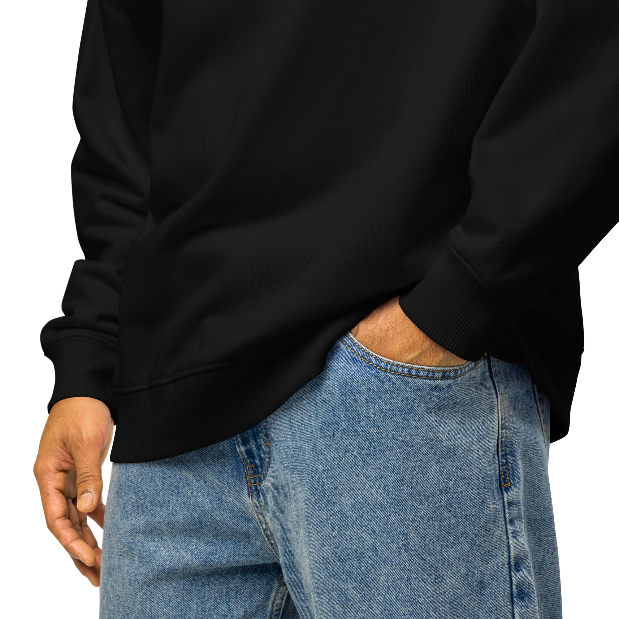 Image of Wholeheartedly Christian sweatshirt black print detail view — Entrusted to Him