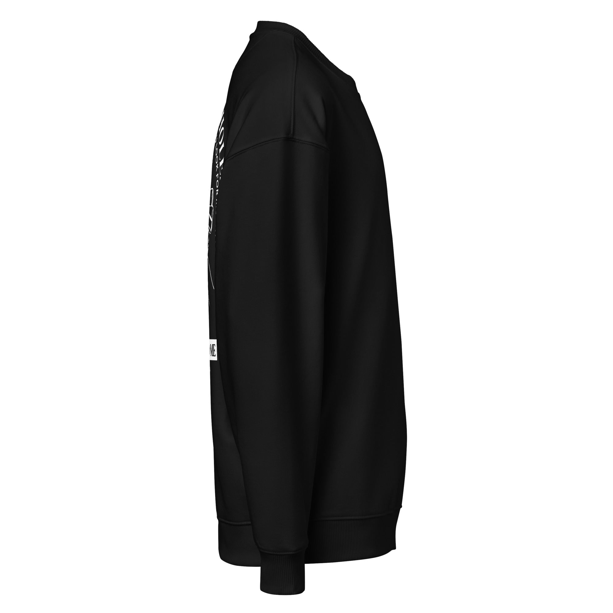 Image of Wholeheartedly Christian sweatshirt black right side view — Entrusted to Him
