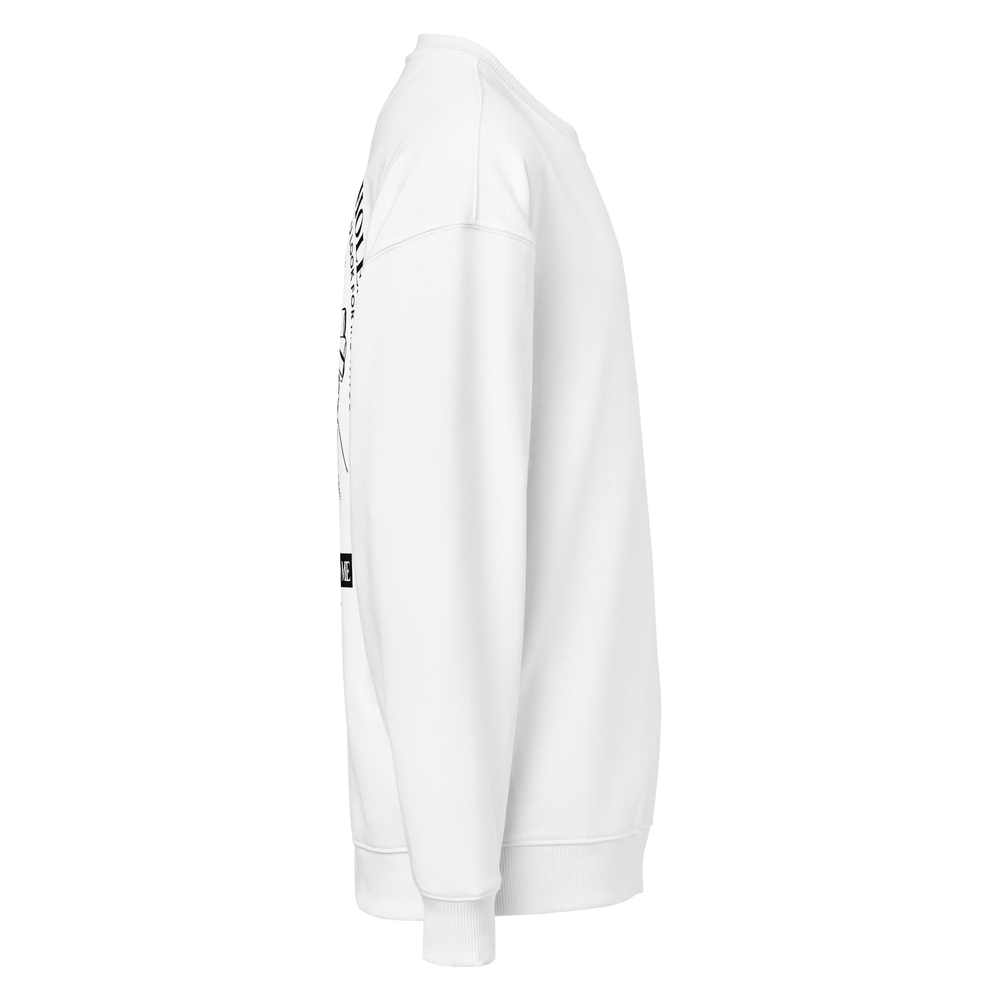 Image of Wholeheartedly oversized Christian sweatshirt white right side view — Entrusted to Him