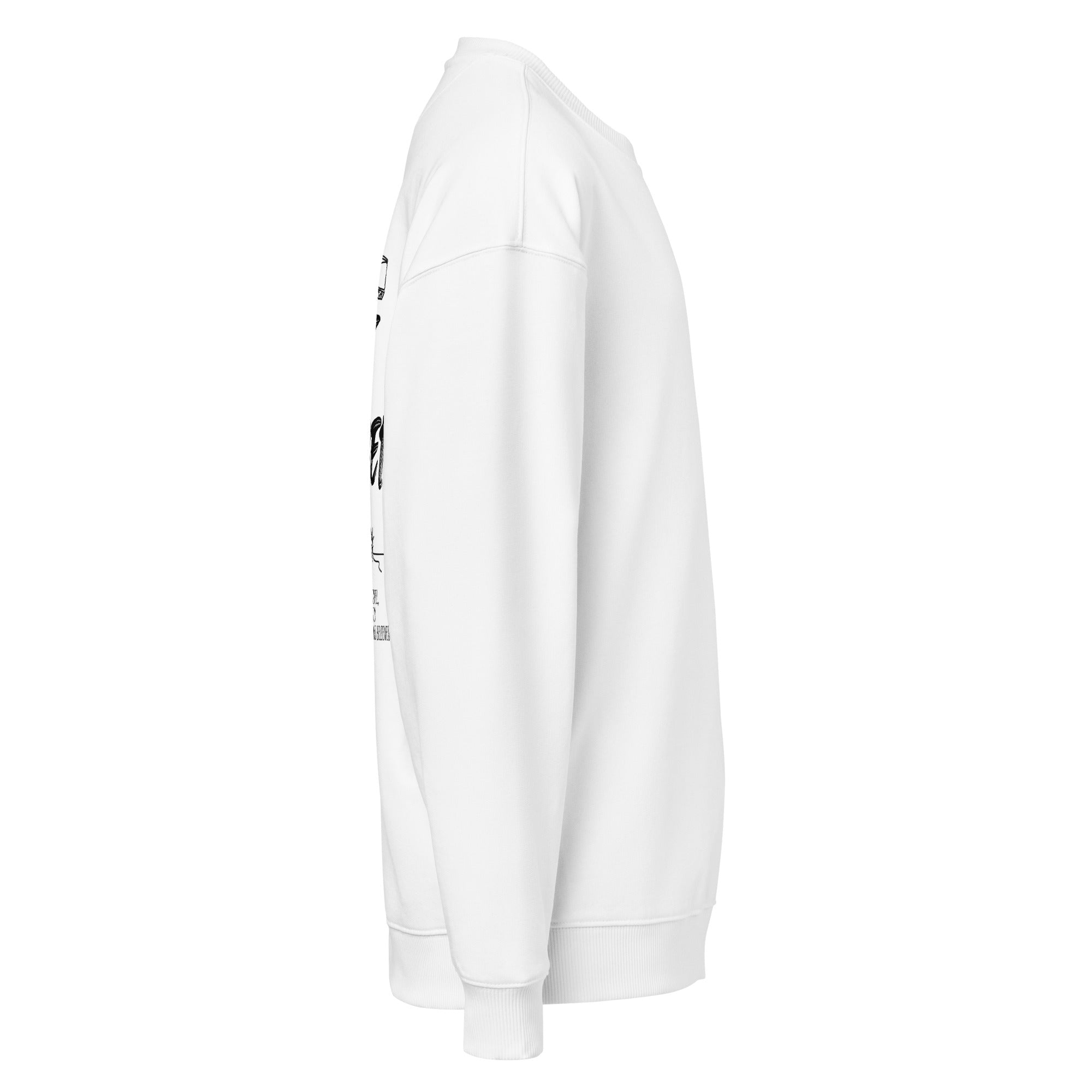 Image of Not Ashamed Christian sweatshirt white right side view — Entrusted to Him