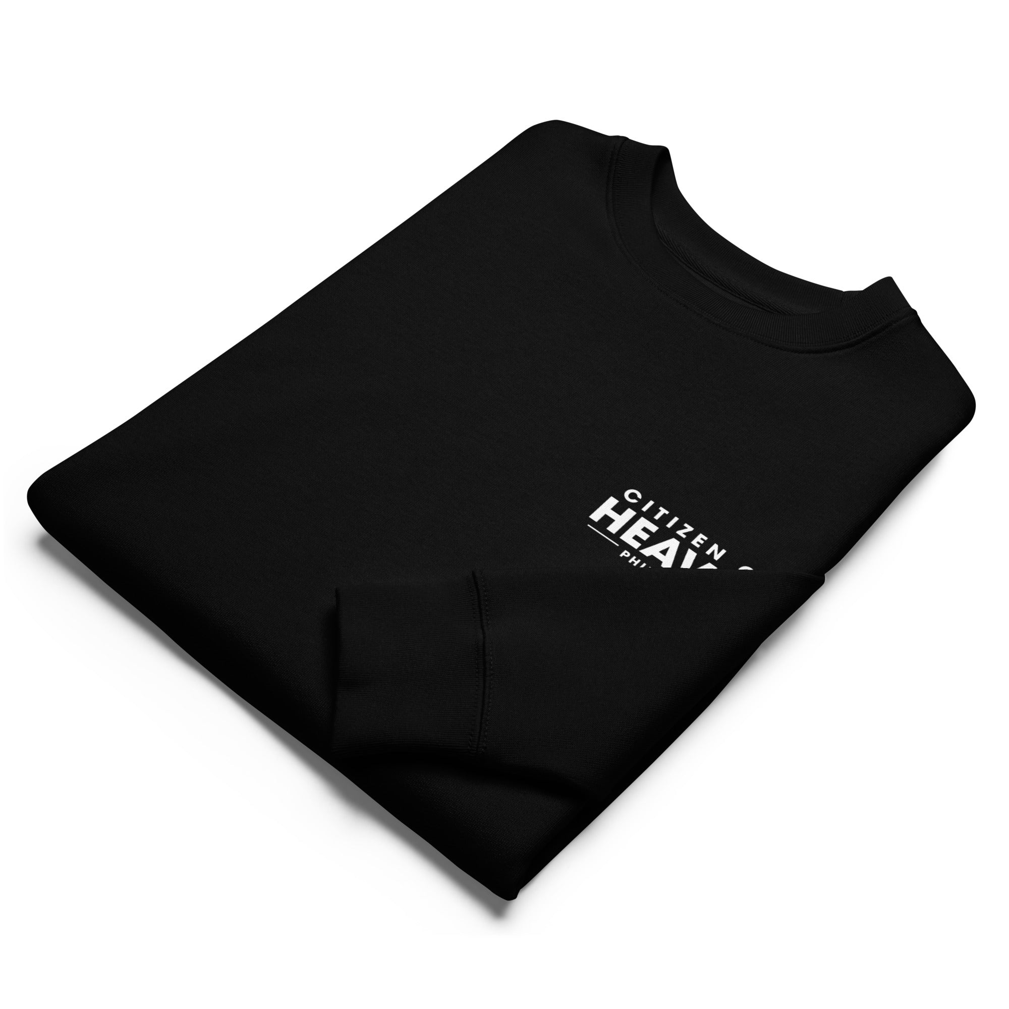Image of Citizen of Heaven bible verse sweatshirt black front alternate view — Entrusted to Him