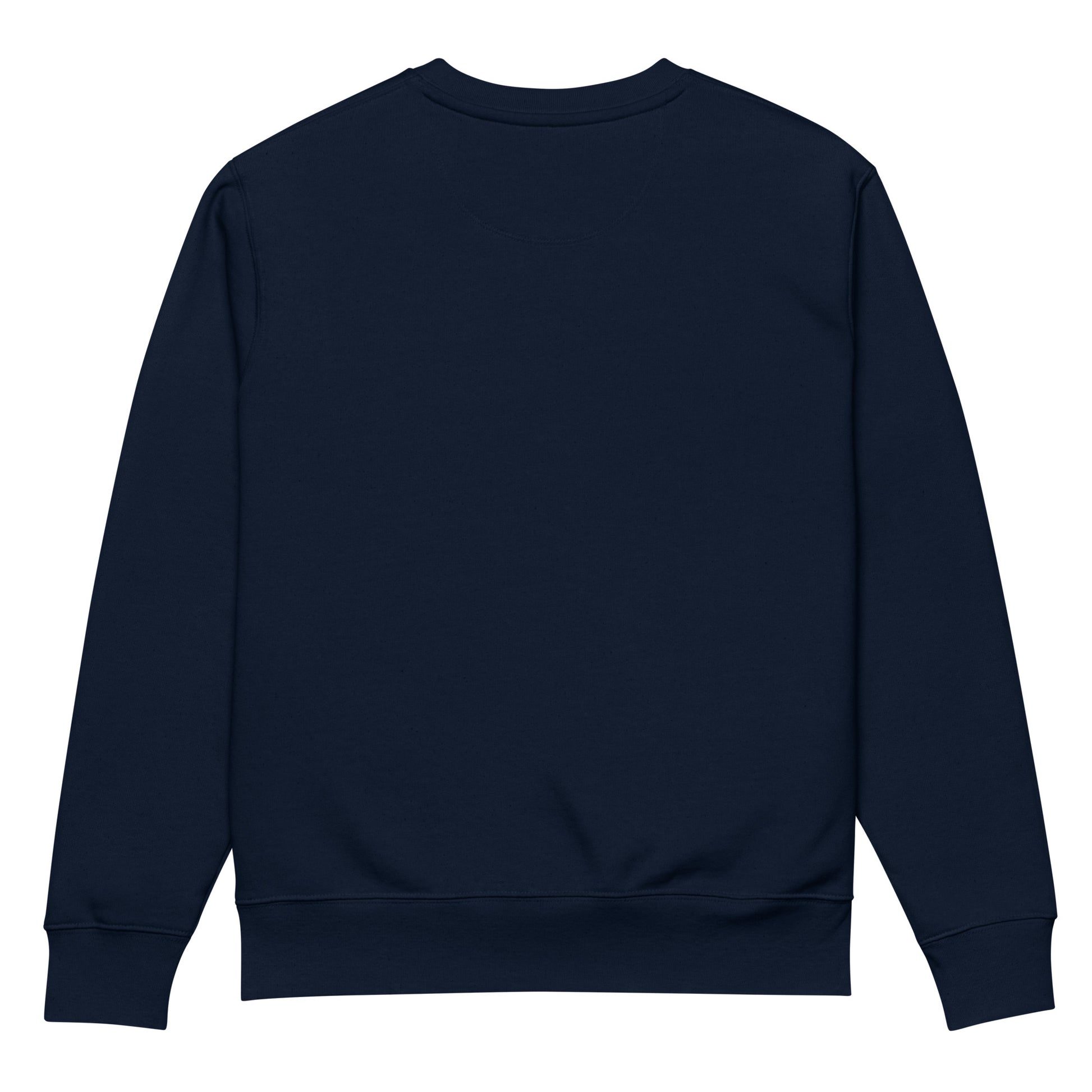 Entrusted Est. 33AD faith sweatshirt french navy back view — Entrusted to Him