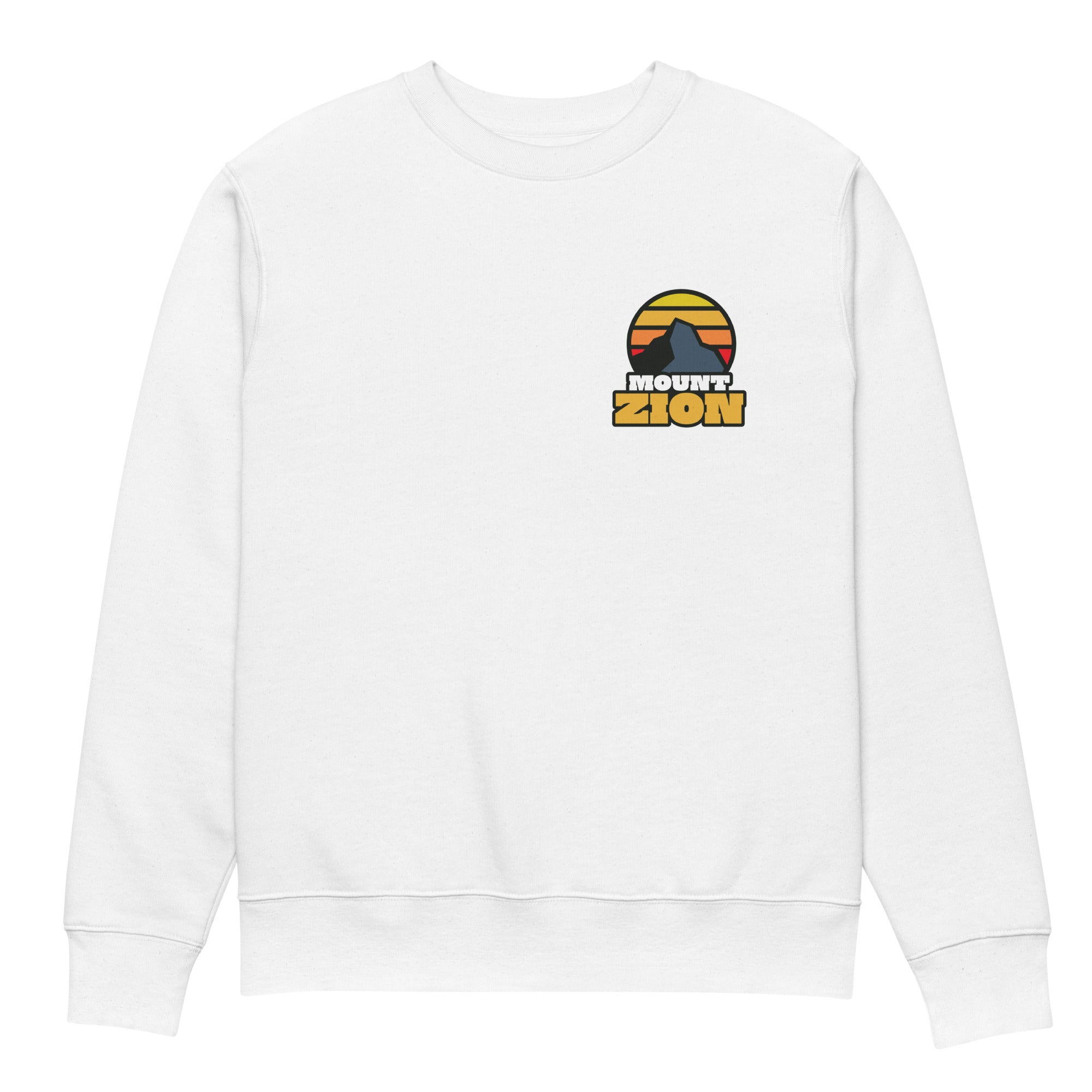 Image of Mount Zion scripture sweatshirt white front view — Entrusted to Him