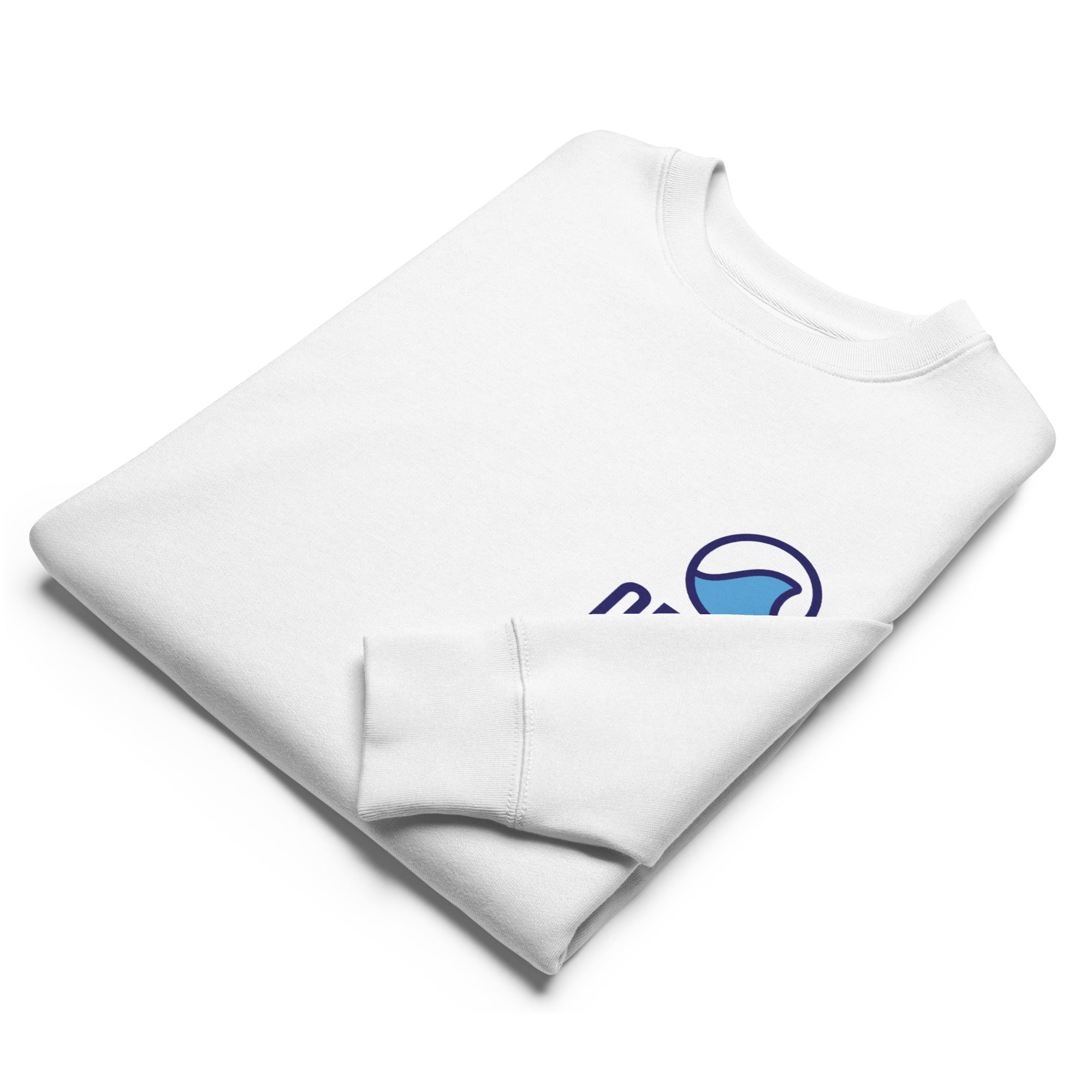 Image of Never Drowned scripture sweatshirt white front view — Entrusted to Him