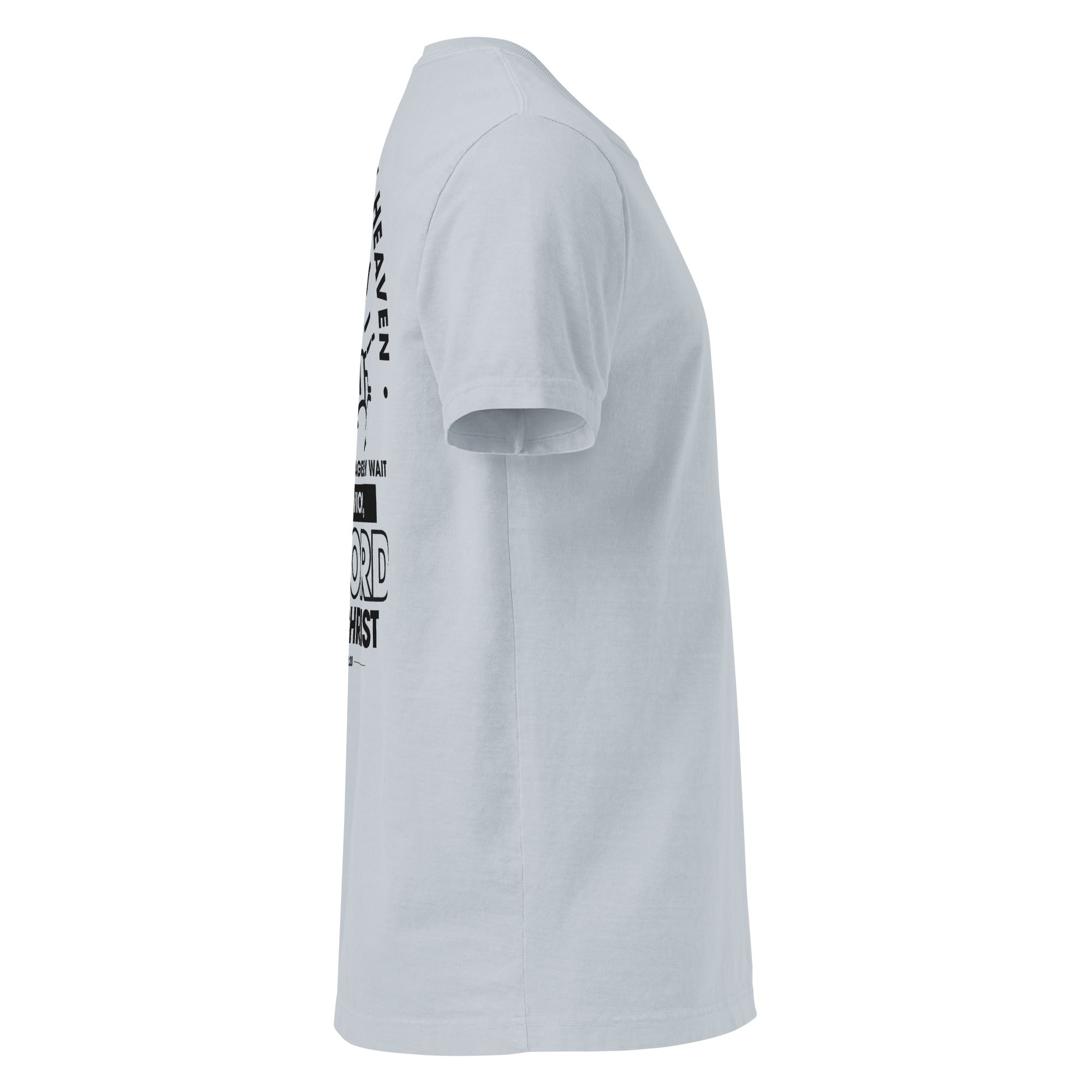 Image of Citizen of Heaven Christian clothing light washed denim right side view — Entrusted to Him