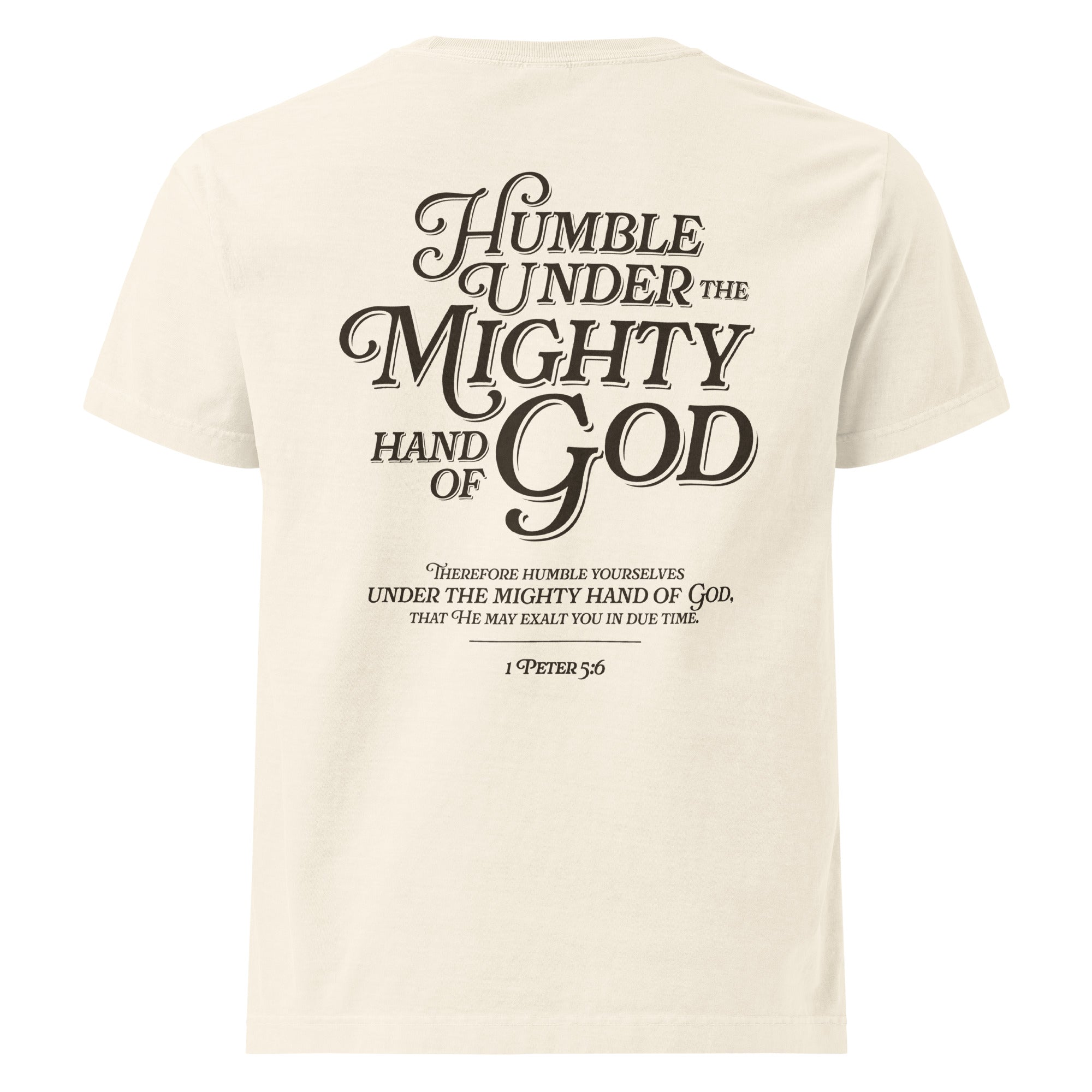 Image of Humble Under Christian apparel vintage white back view — Entrusted to Him
