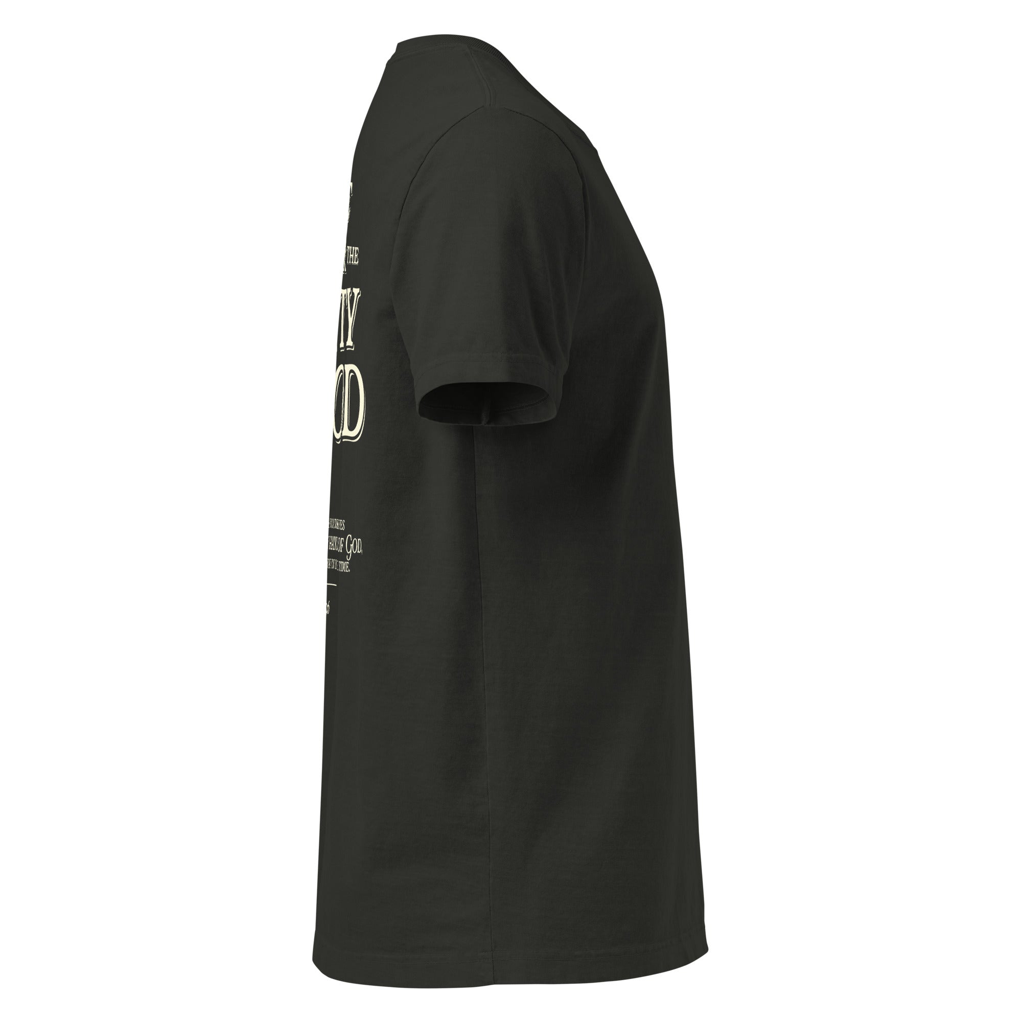 Image of Humble Under Christian apparel washed black right side view — Entrusted to Him
