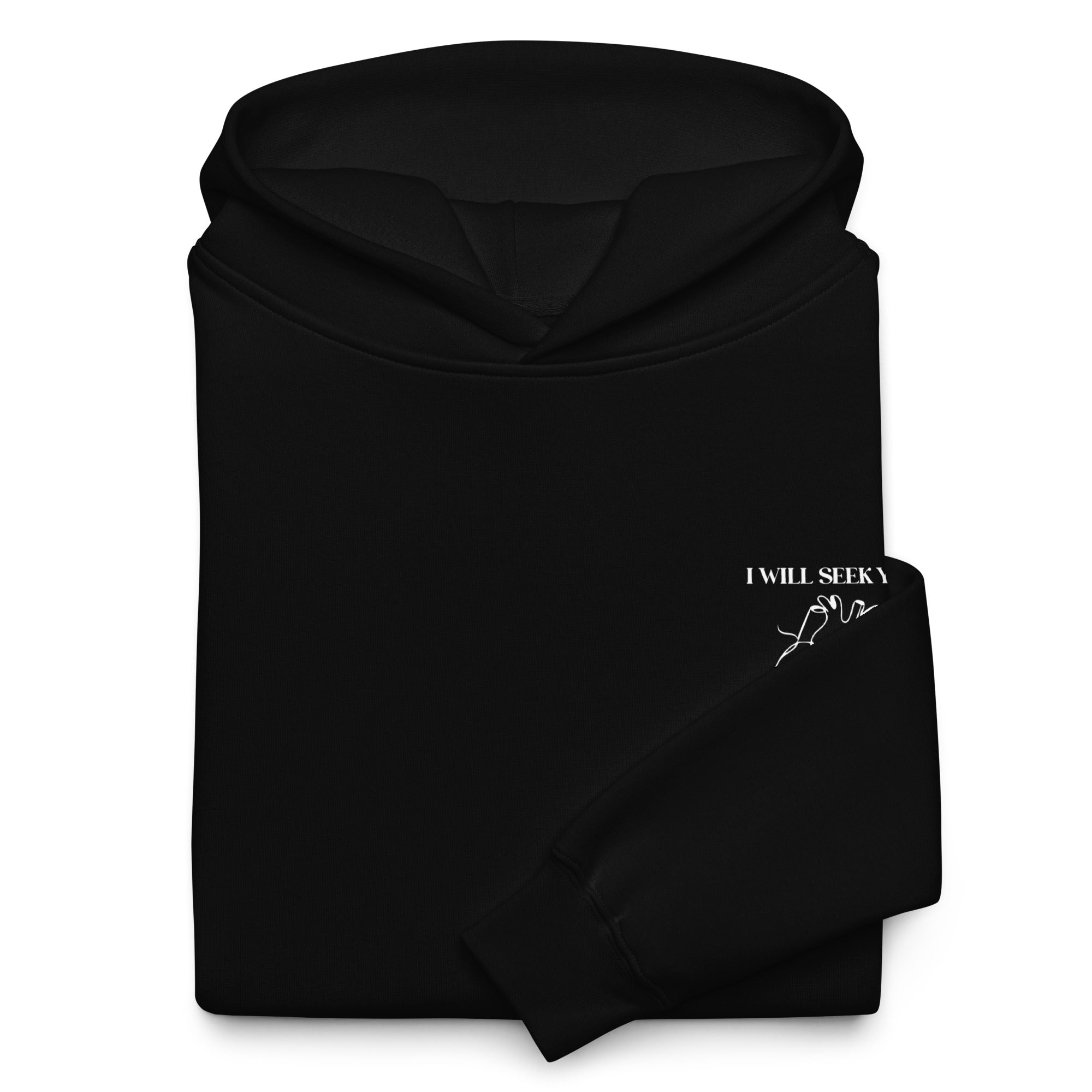 Image of Wholeheartedly Oversized Christian hoodie black front alternate — God hoodie faith-based streetwear