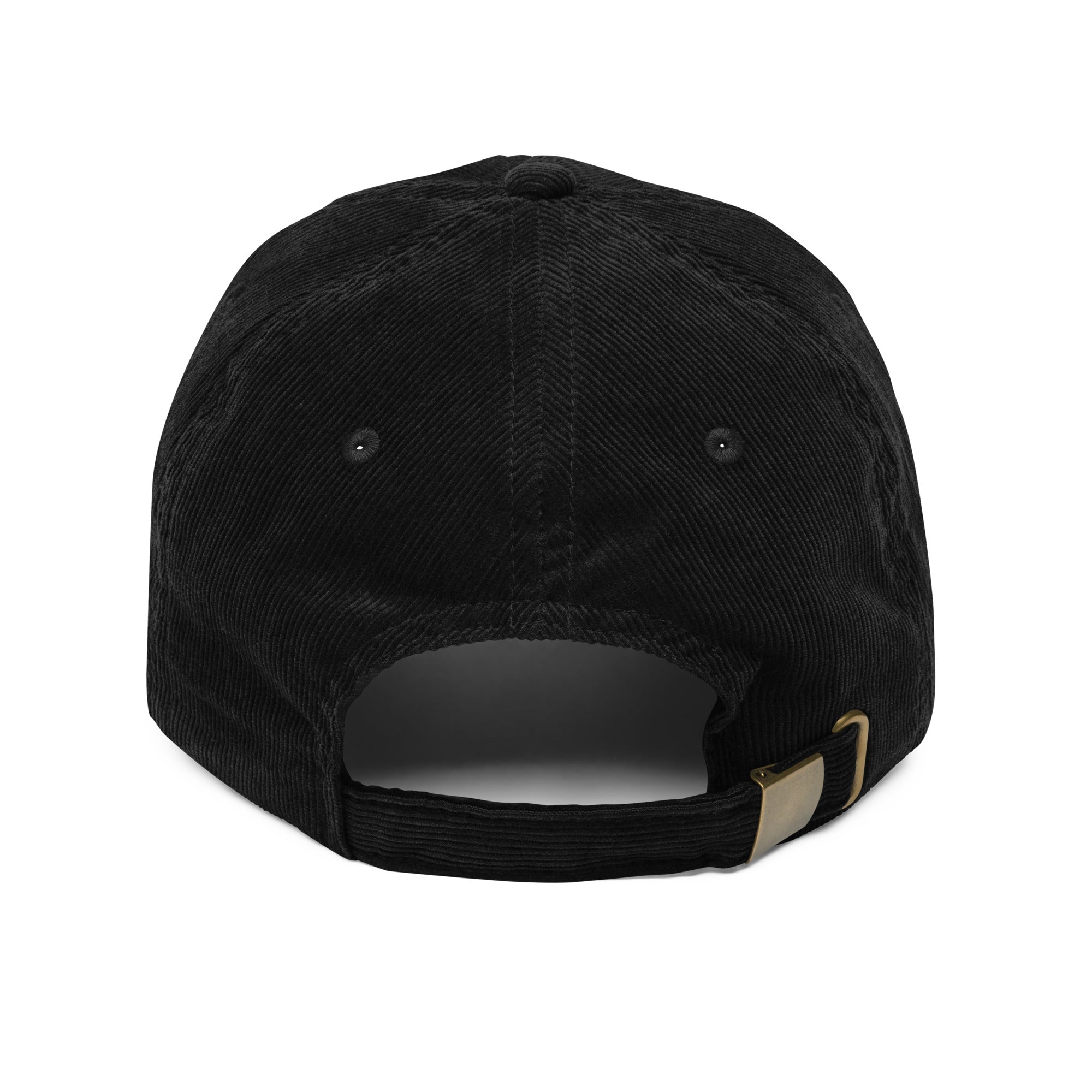 Image of Loved by God Vintage Corduroy Cap Christian streetwear black back view — Entrusted to Him