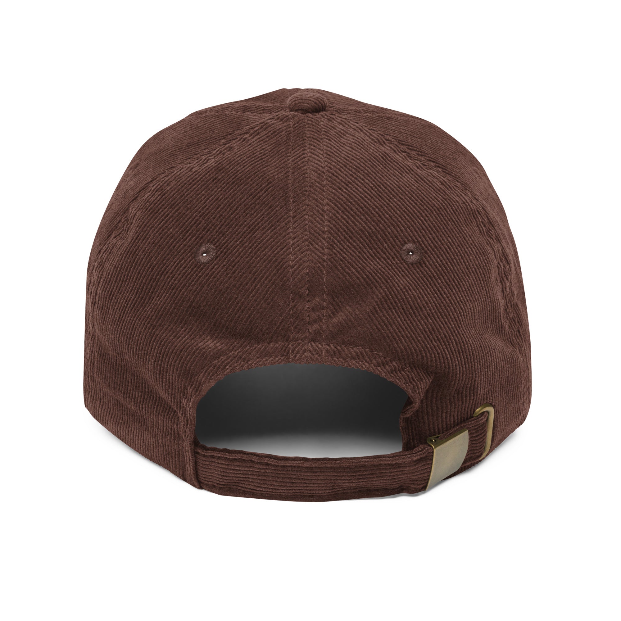 Image of Loved by God Vintage Corduroy Cap Christian streetwear brown back view — Entrusted to Him