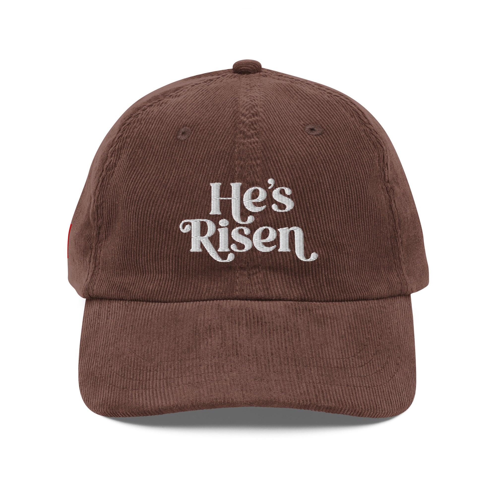 Image of He's Risen Limited Edition Christian cap brown front view — Entrusted to Him