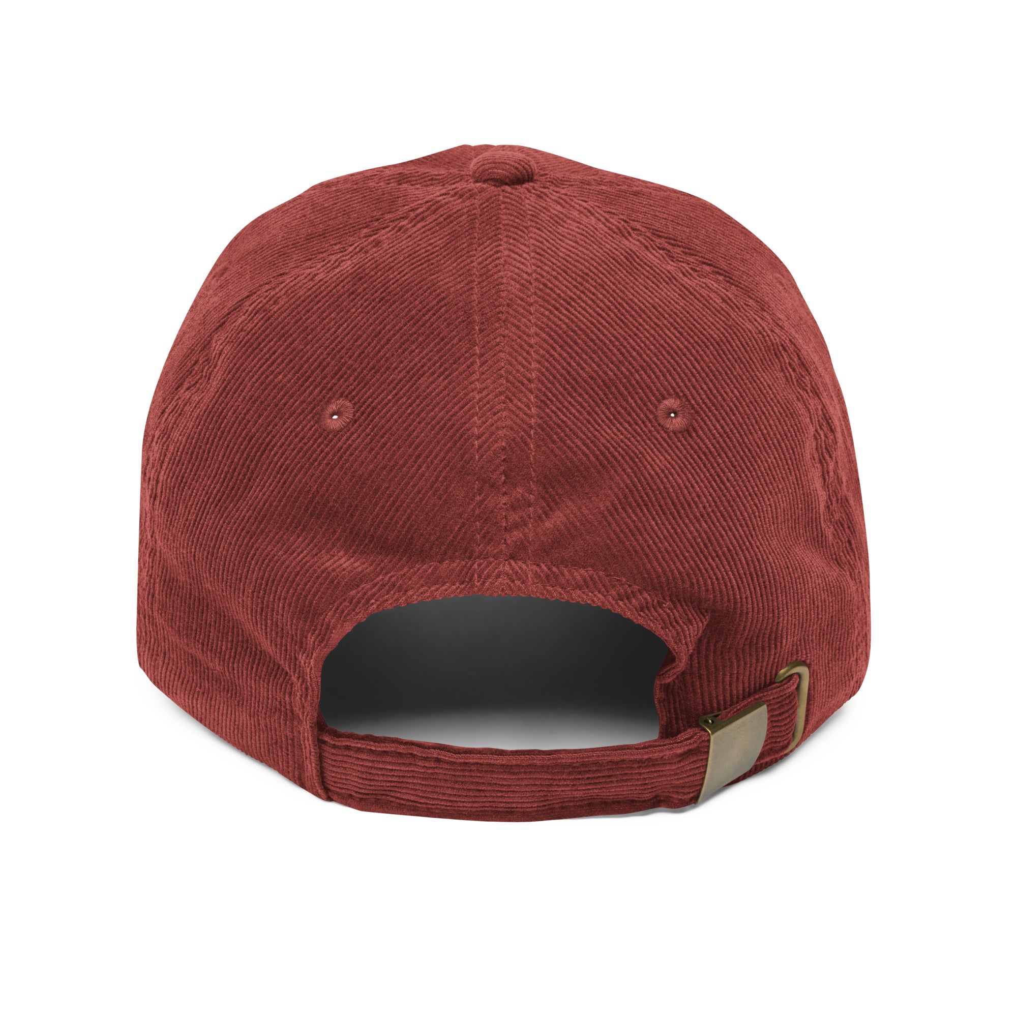 Image of Loved by God Vintage Corduroy Cap Christian streetwear burgundy back view — Entrusted to Him