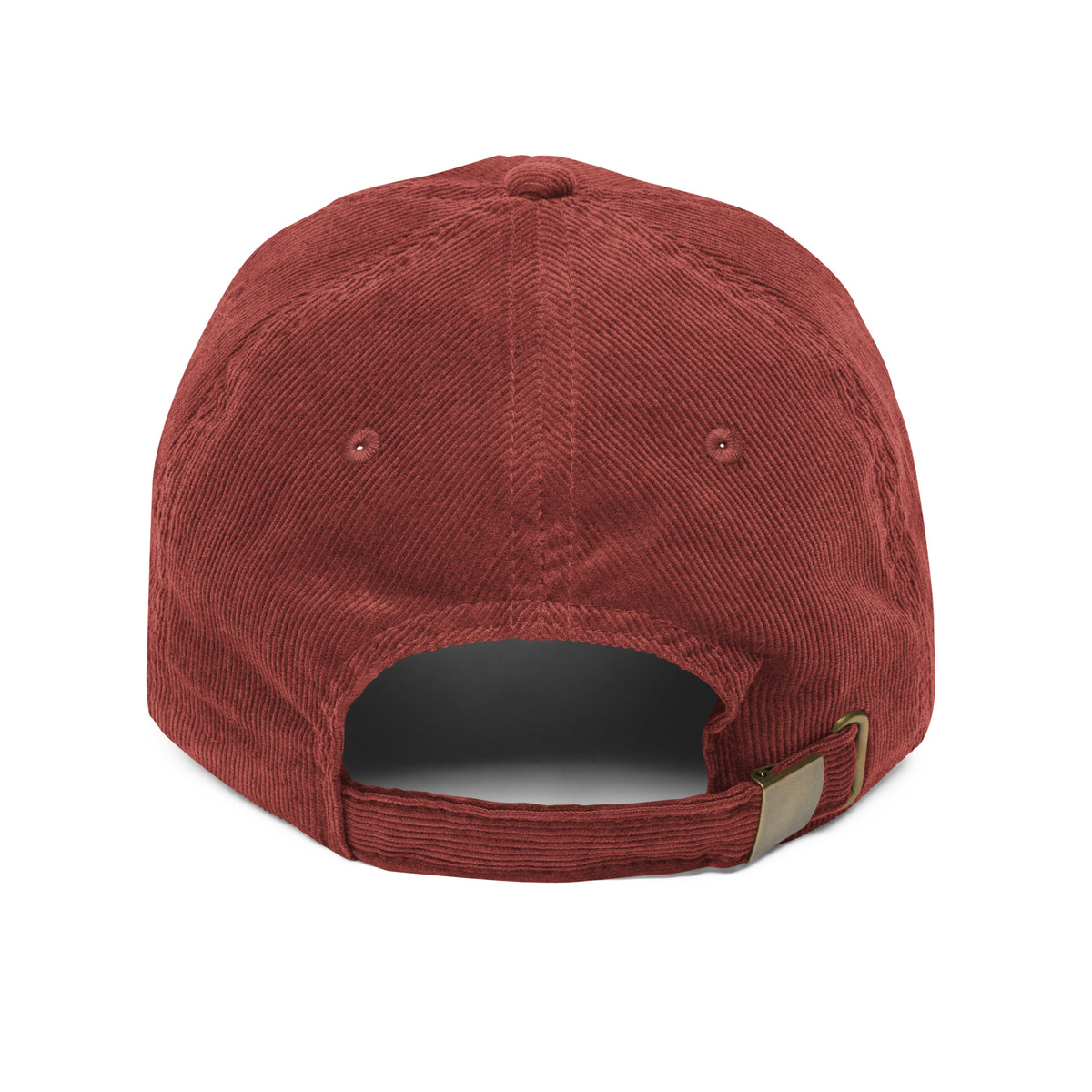 Loved by God Vintage Corduroy Cap Christian streetwear burgundy back view — Entrusted to Him