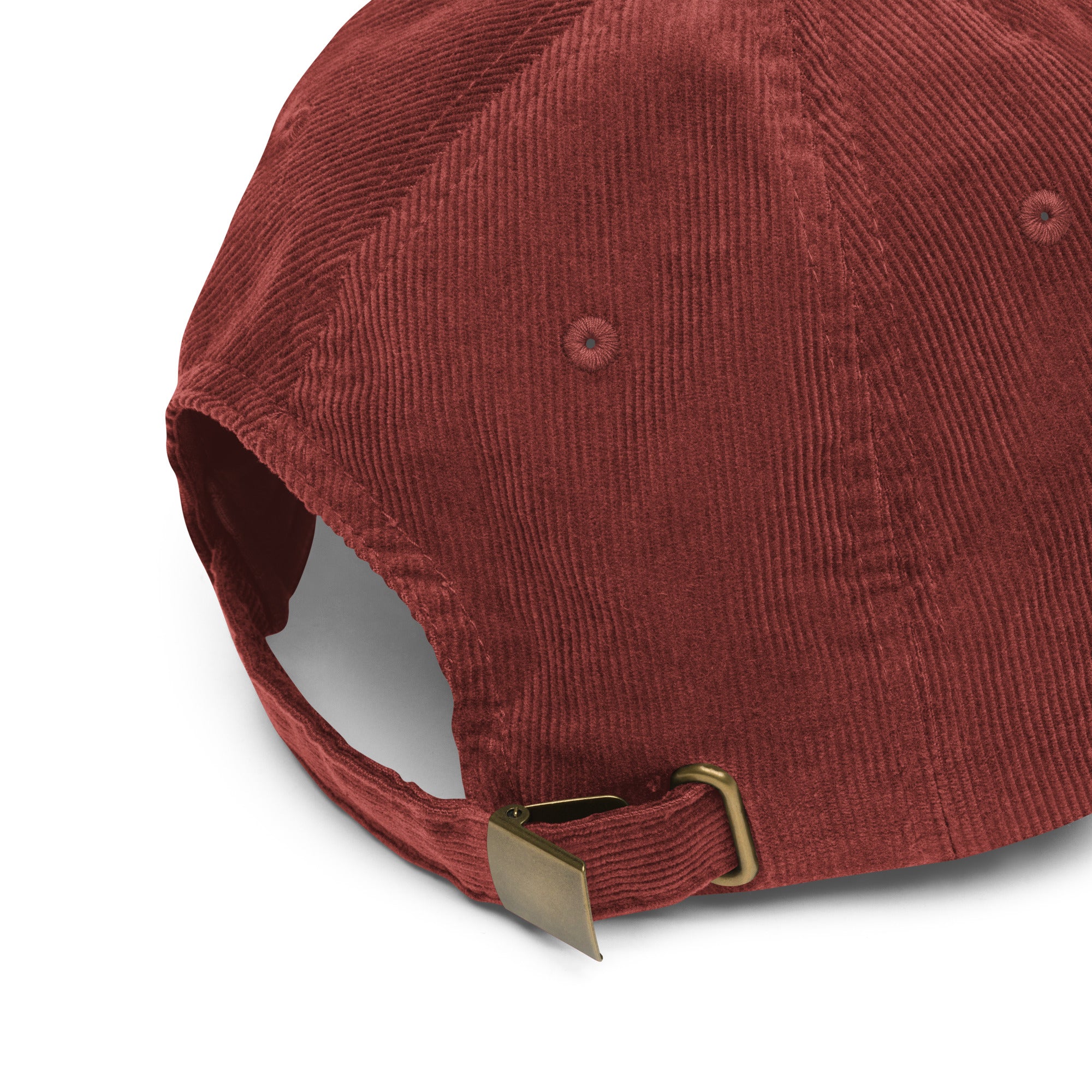 Image of Loved by God Vintage Corduroy Cap Christian streetwear burgundy product detail view — Entrusted to Him