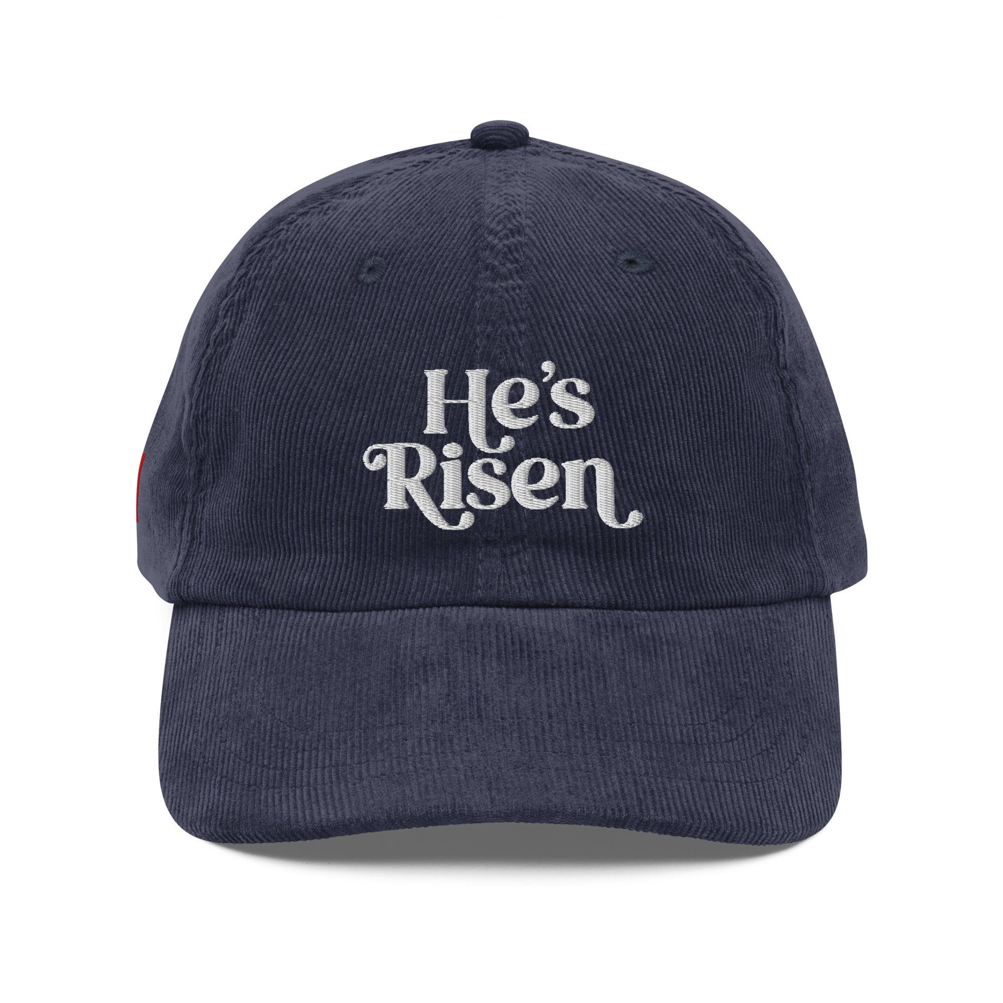Image of He's Risen Limited Edition Christian cap navy front view — Entrusted to Him