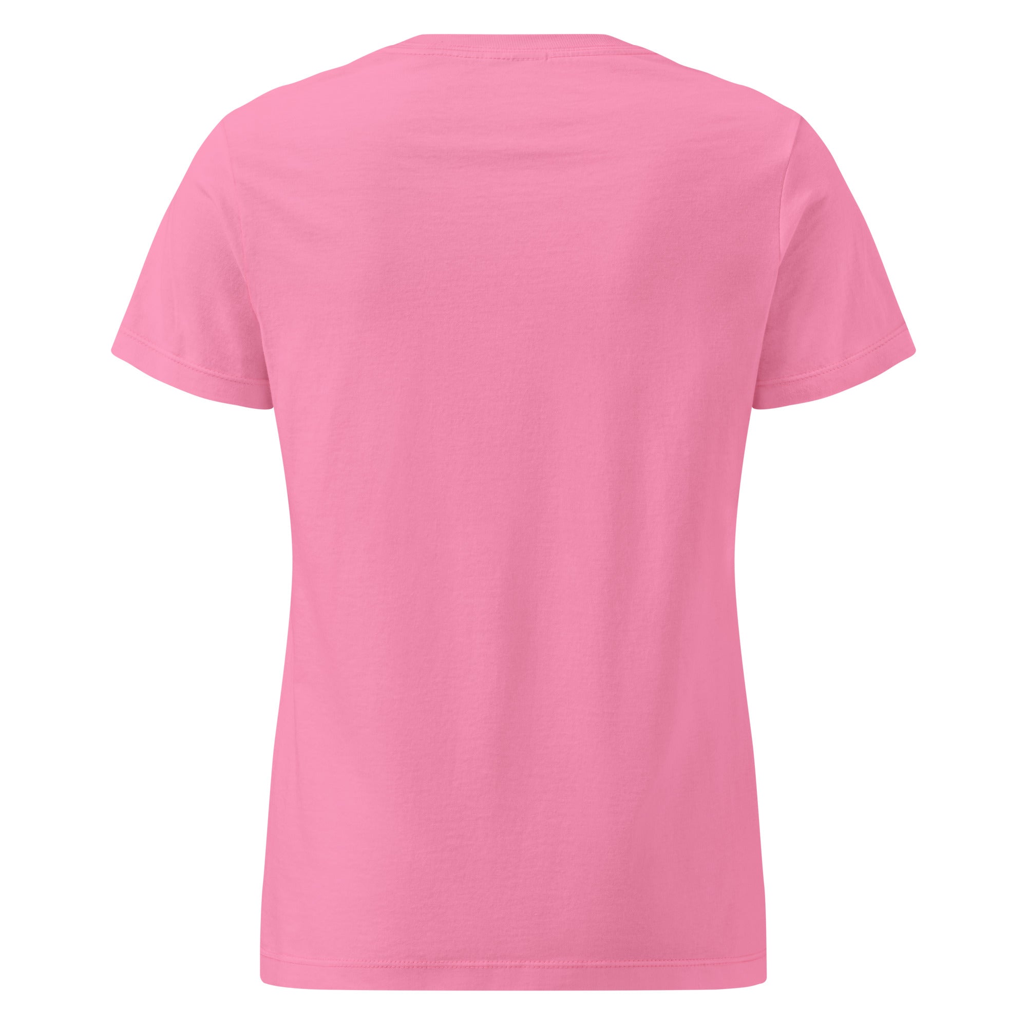 Image of Risen Christian graphic tee women azalea back view — Entrusted to Him