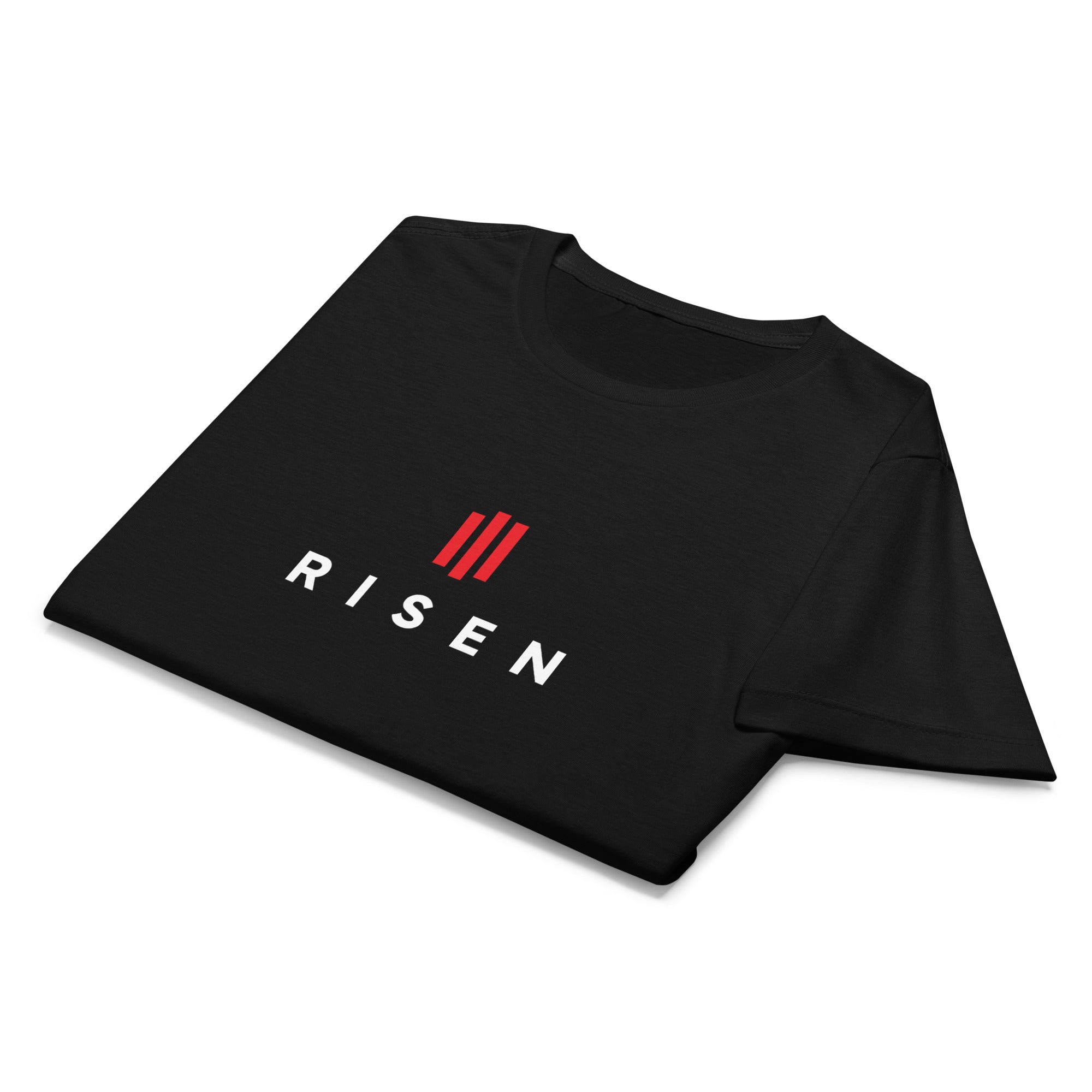Image of Risen Jesus shirt women black front alternate view — Entrusted to Him