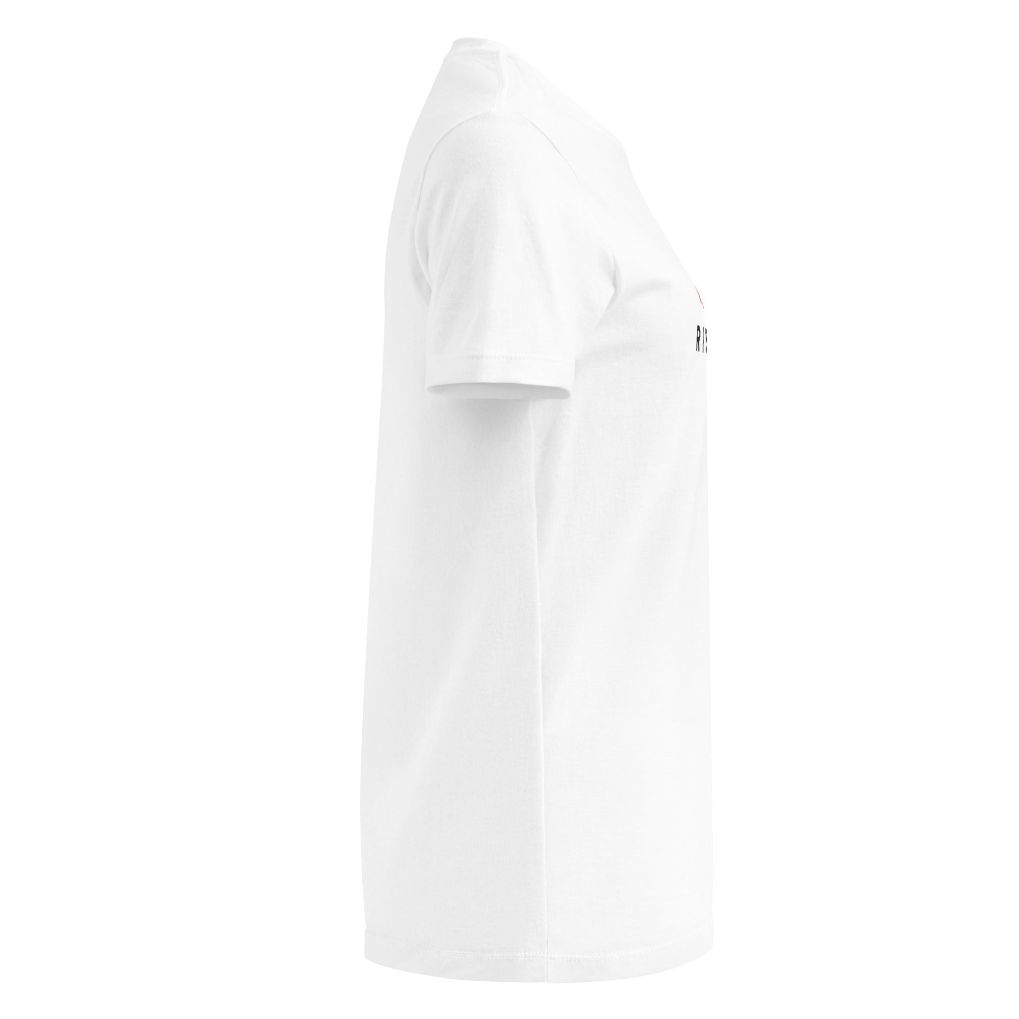 Image of Risen women's Christian t-shirt white right side view — Entrusted to Him