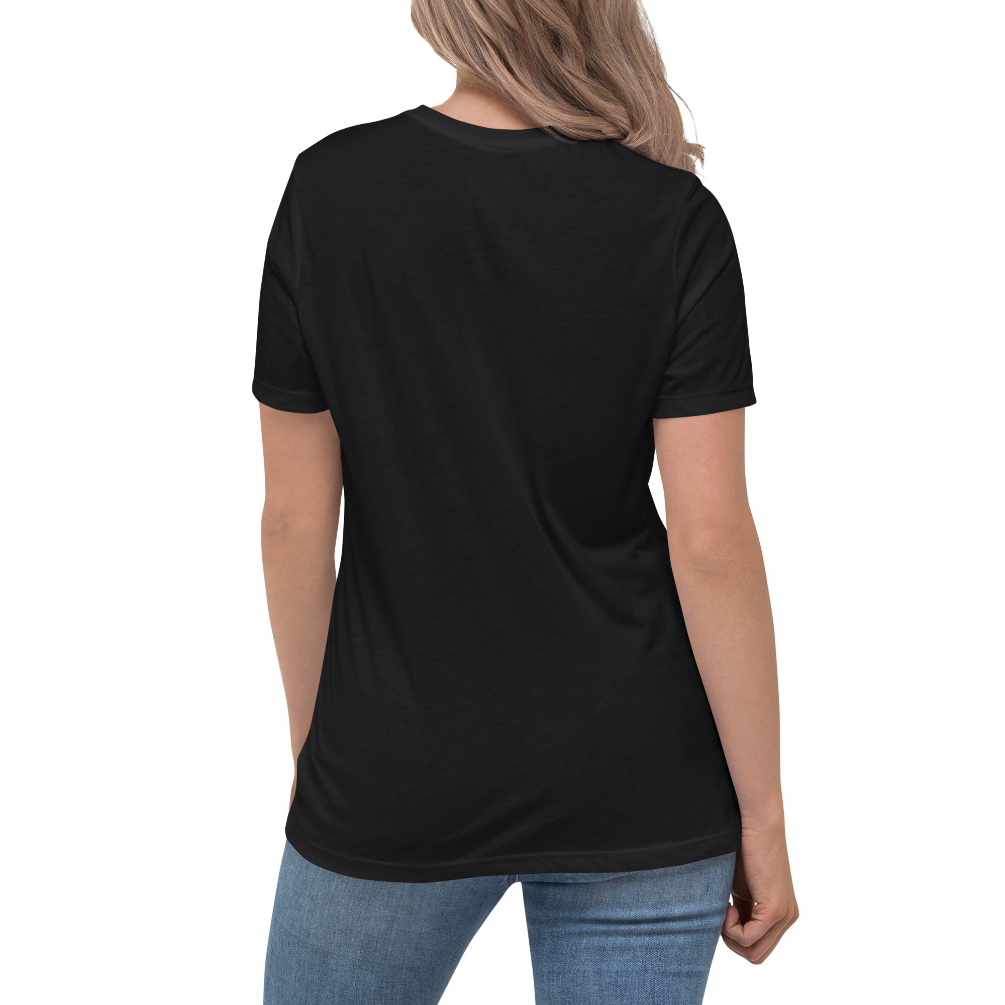 Image of My Savior women's Christian t-shirt black back view — Entrusted to Him