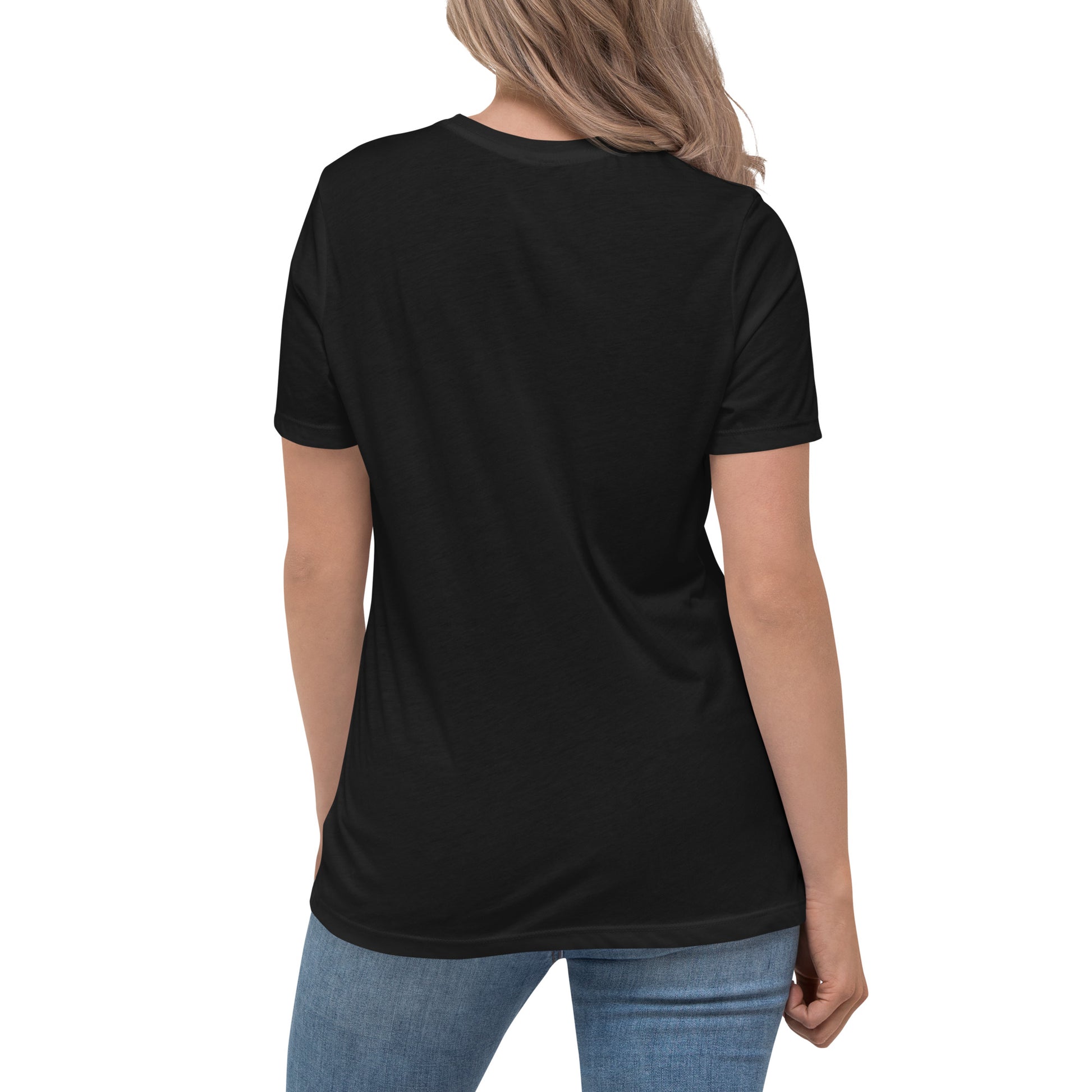 My Savior women's Christian t-shirt black back view — Entrusted to Him