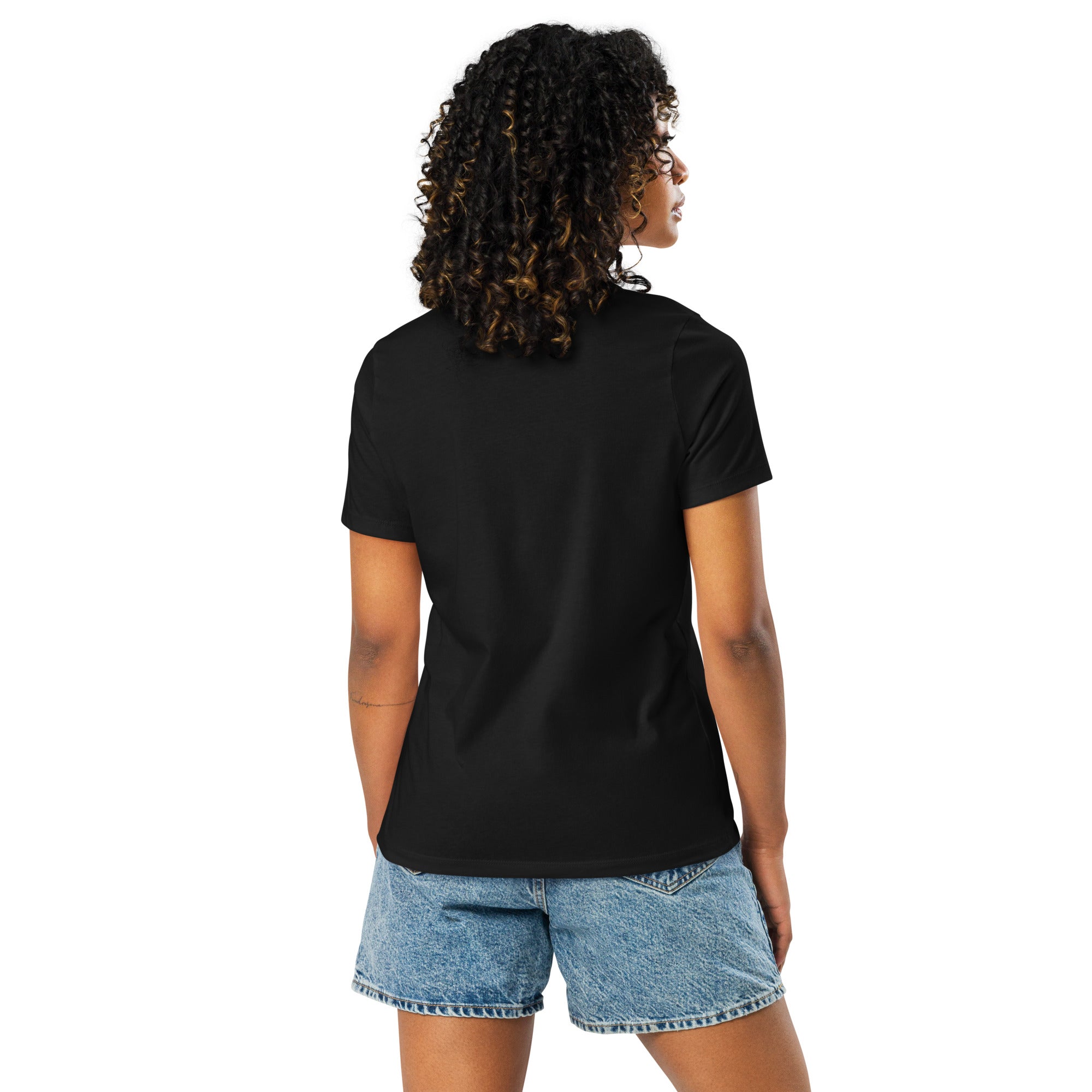 Image of My Savior women's Christian t-shirt black back alternate view — Entrusted to Him