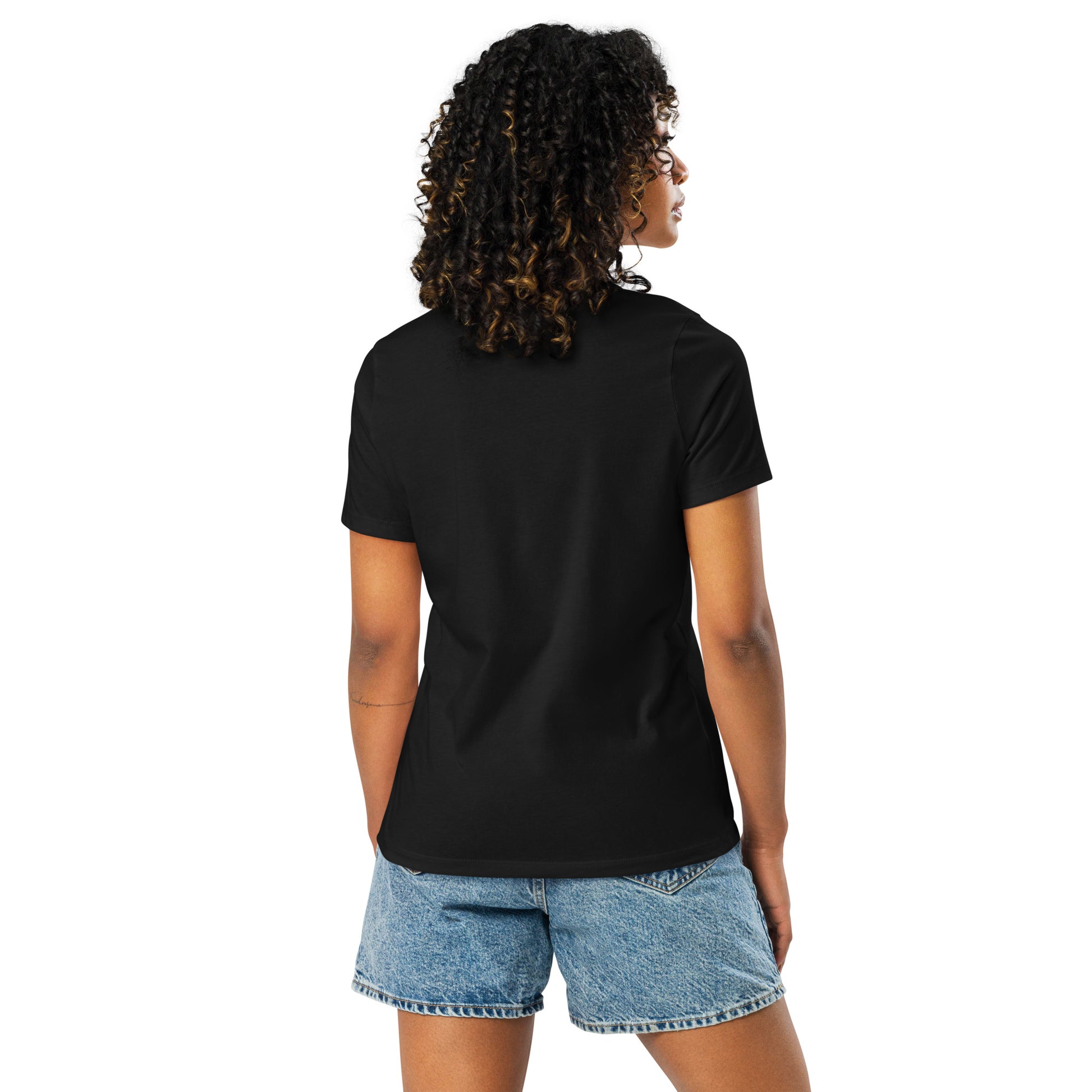 My Savior women's Christian t-shirt black back alternate view — Entrusted to Him
