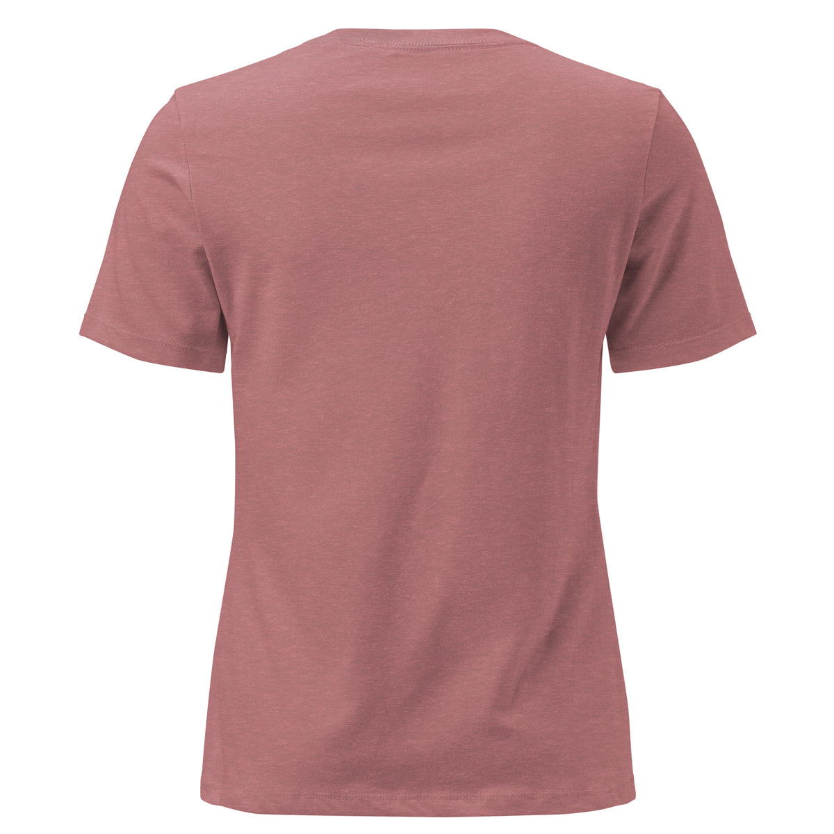 One Way women's relaxed t-shirt in heather mauve, plain back view