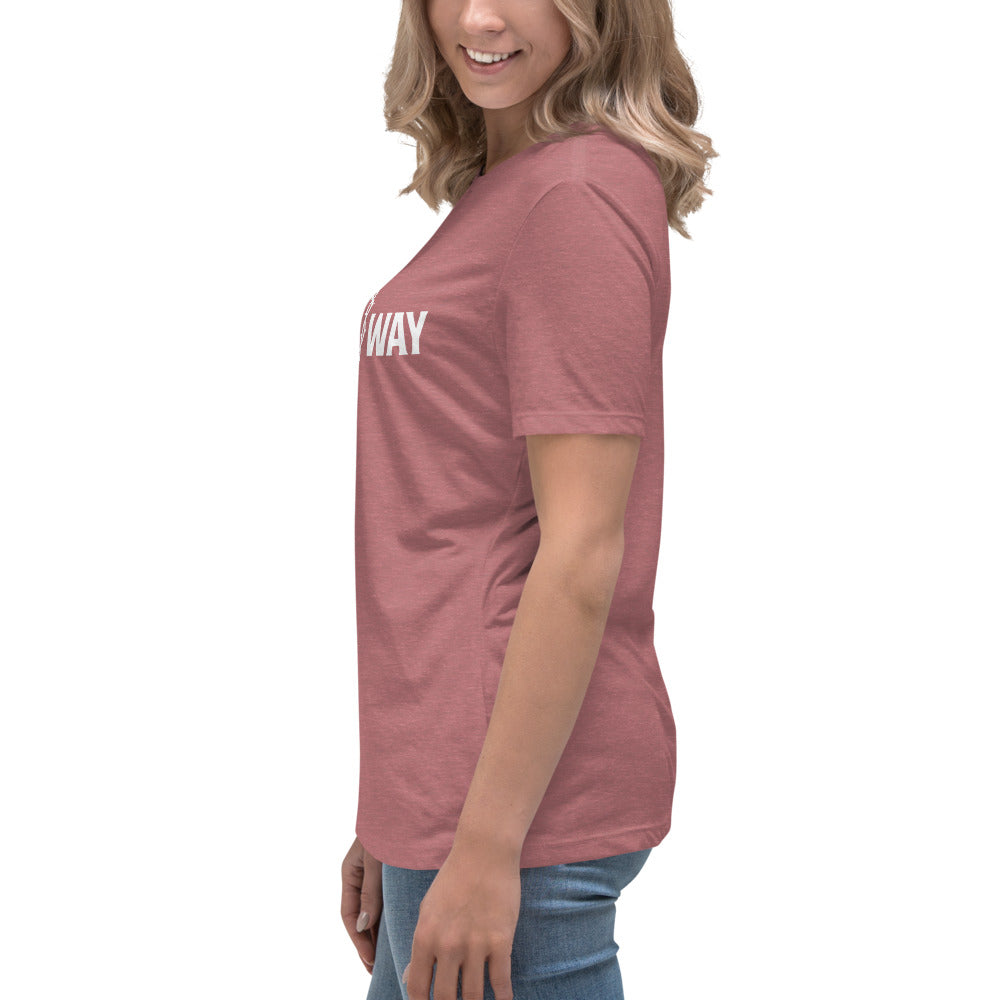 One Way Christian clothing for women heather mauve left front view — Entrusted to Him