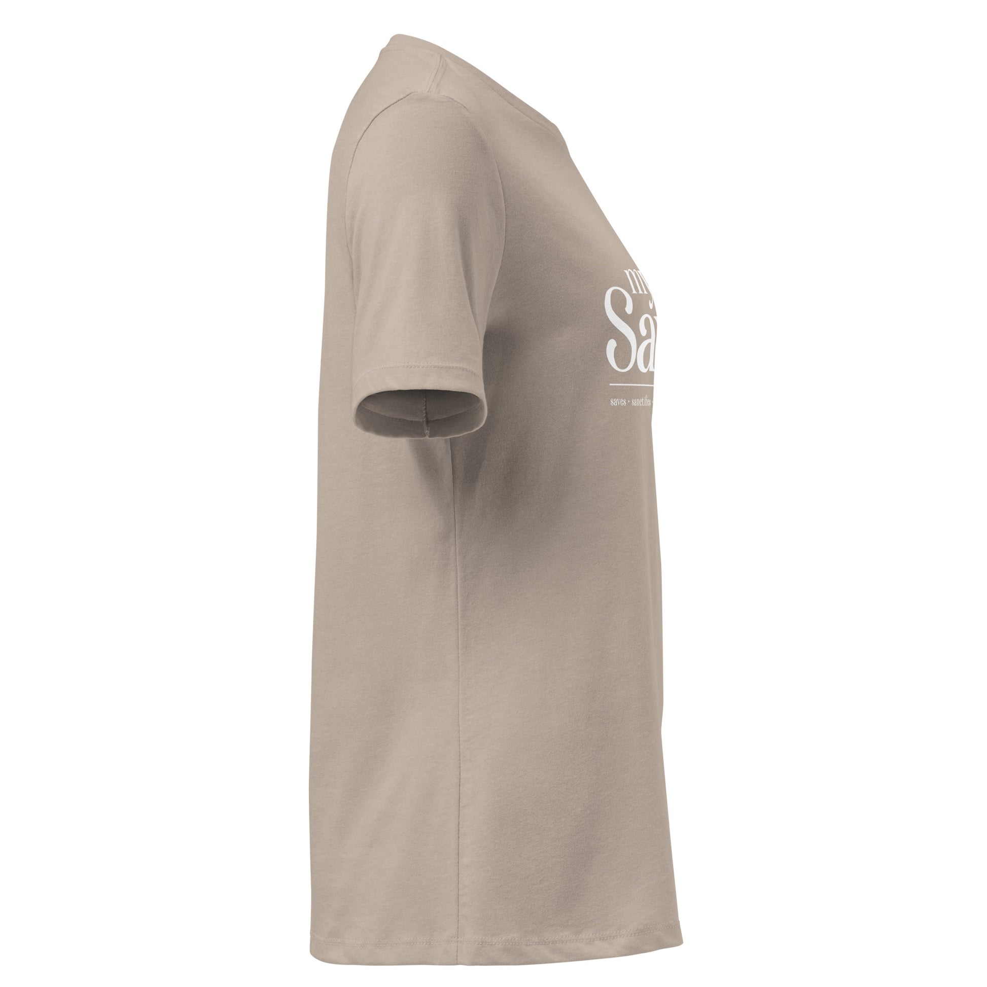 My Savior Jesus shirt women heather stone right side view — Entrusted to Him