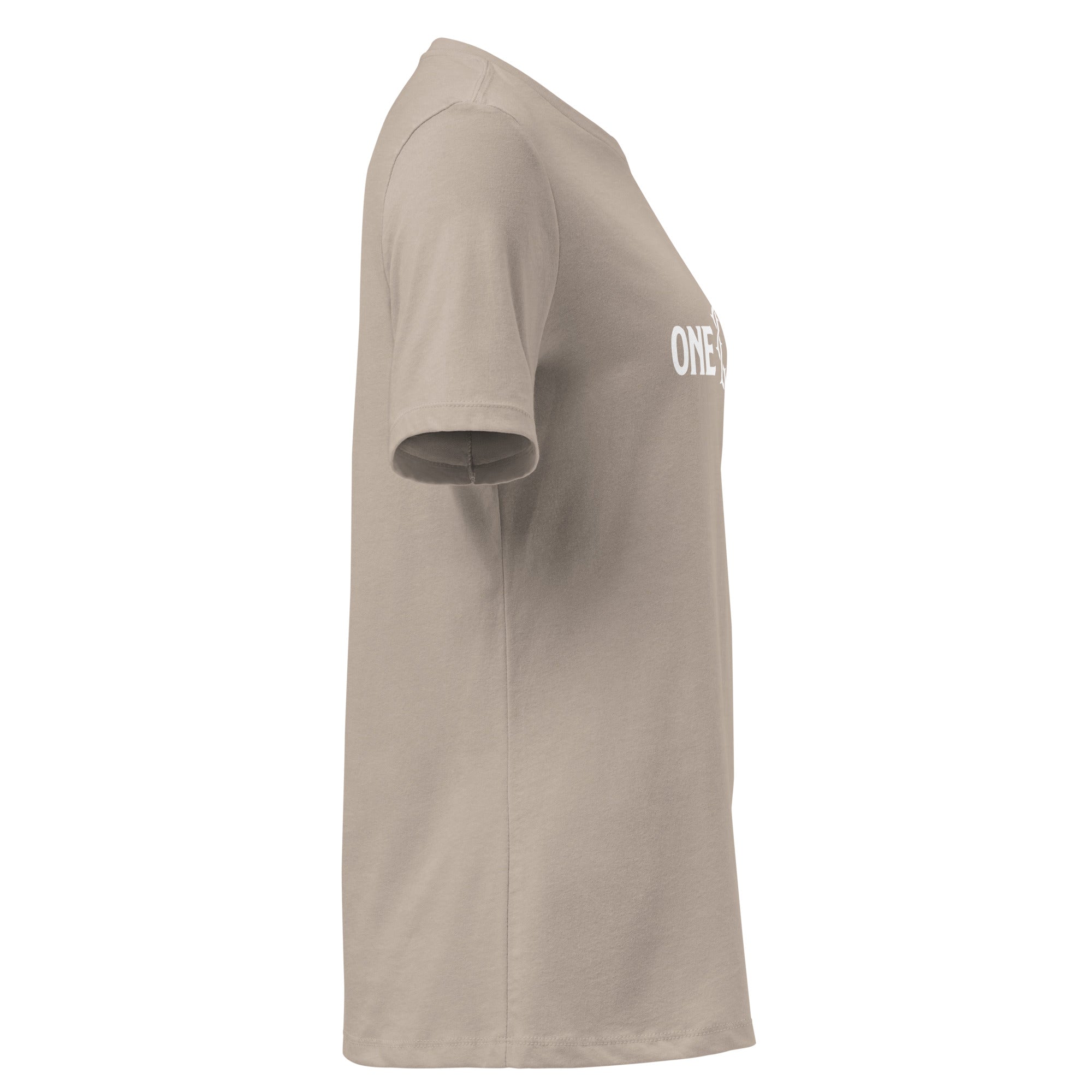 Image of One Way Jesus shirt women heather stone right side view — Entrusted to Him
