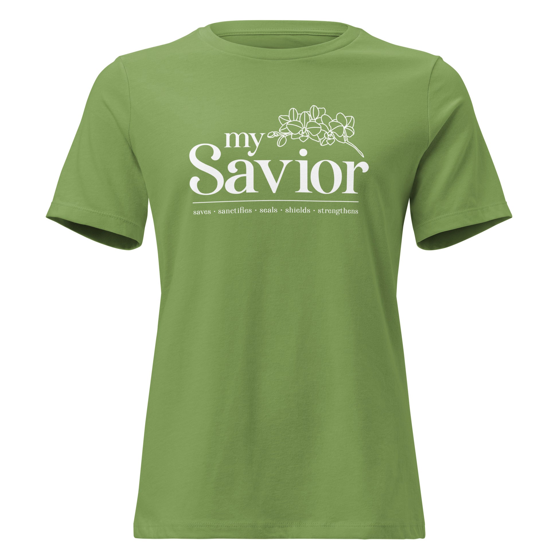 My Savior Jesus shirt women leaf front view — Entrusted to Him