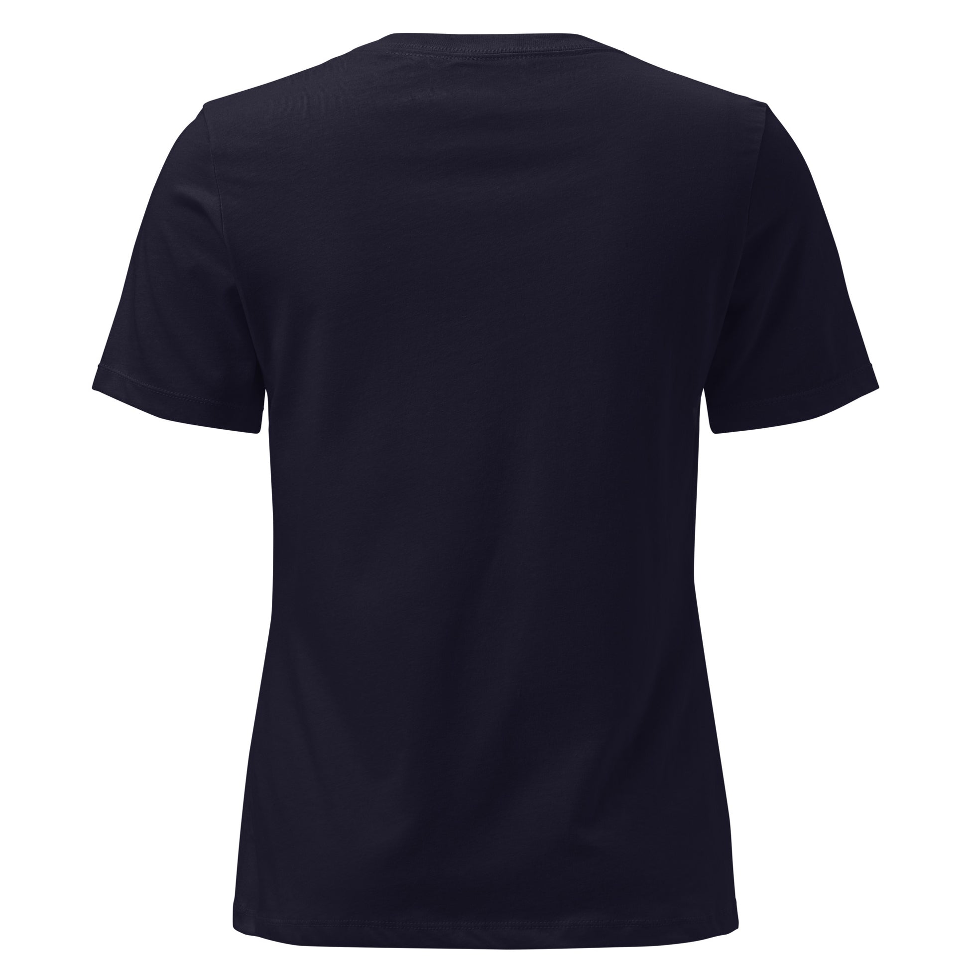 BHG women's Christian t-shirt navy back view — Entrusted to Him